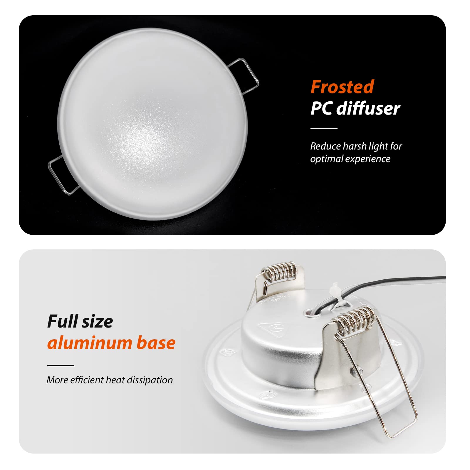 Dream Lighting RV Recessed LED Lights 12V 3.5 Inch Warm White 3500K Pack of 4