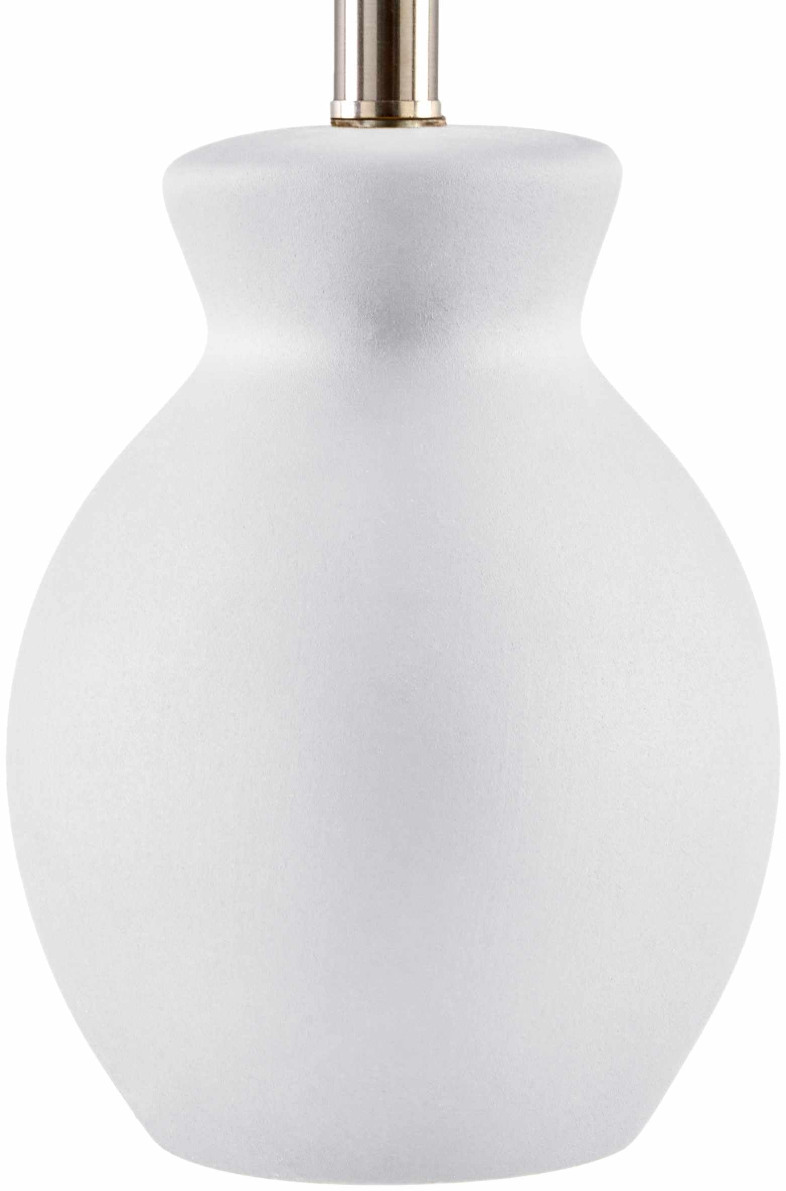 BoutiqueRugs Boho Ceramic Bedside Table Lamp, 15inH x 8inW x 8inD, White, Model SPXZVD8