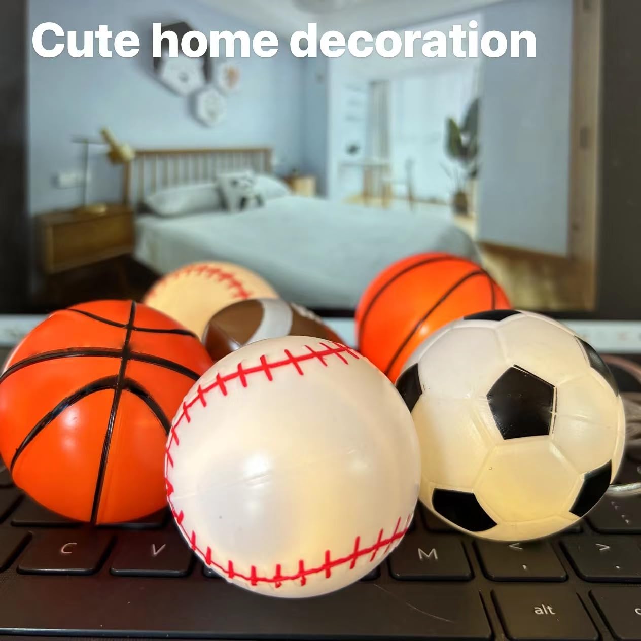 Sport Ball Theme Room Decor String Lights With 8 Mode,Battery Operated 13 Ft 20 Led Fairy Lights Mix Baseball Basketball Football Soccer Led Lights For Bedroom Christmas Themed Tree Party Decoration