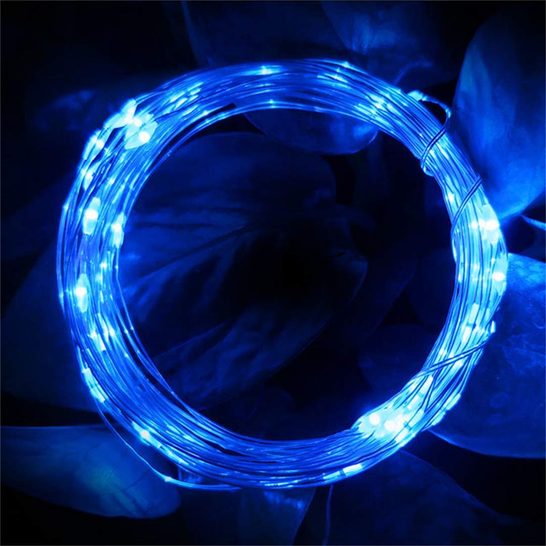 yongzhenlite 4 Pack Battery Operated LED Fairy Lights with Timer, 10 Feet, Blue, Indoor Mini Lights for Wedding & Holiday Decoration