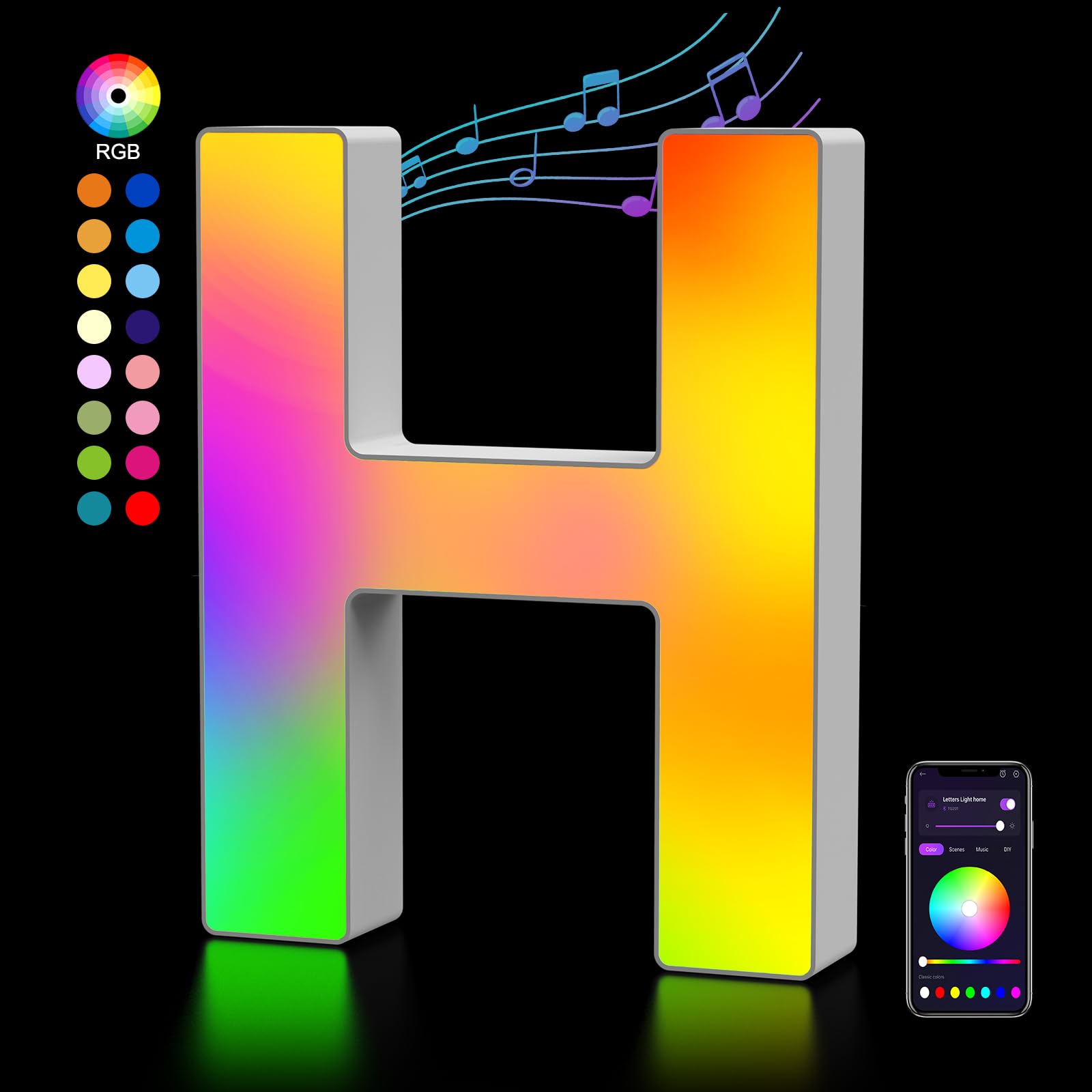 OJQ LED Light Up Letters - Colorful Alphabet Room Decor - Model A1 - Plastic - Perfect for Christmas & Birthday Gifts
