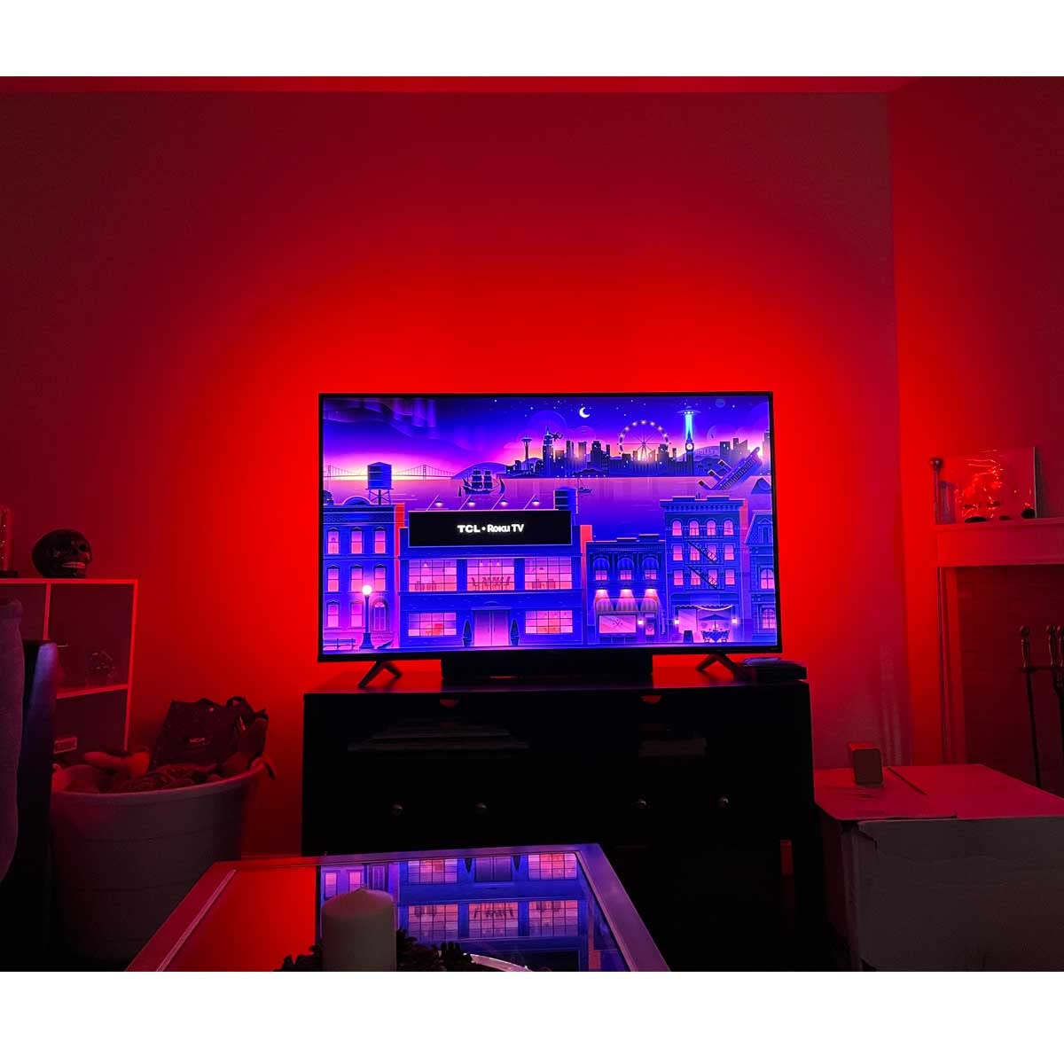 Usb Tv Backlight Kit For 70 75 80 82 Inches Smart Tv Monitor Hdtv Work Space Decor - Cover 4/4 Sides Behind Tv Background Lights
