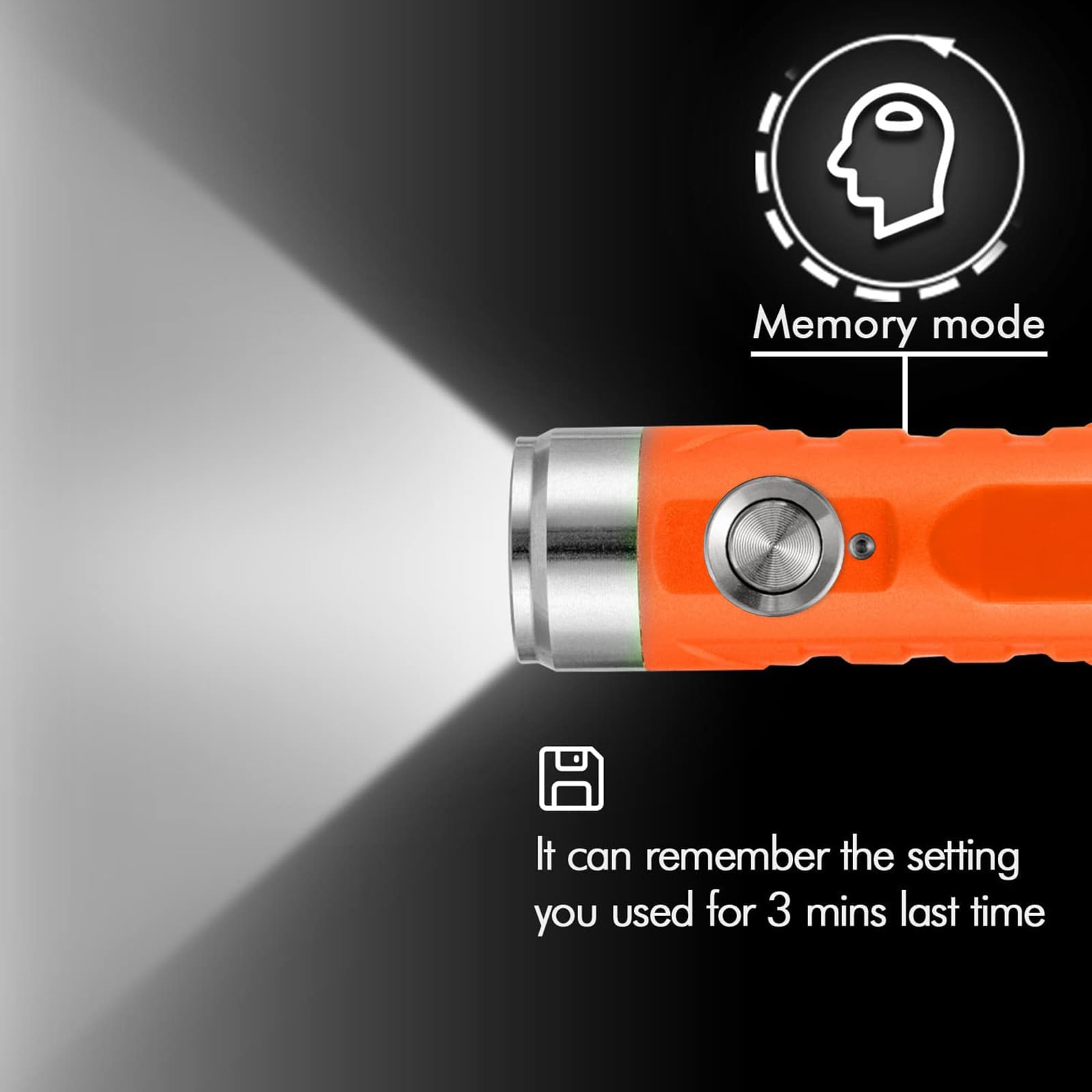 Rovyvon A1 650 Lumens Usb C Rechargeable Mini Flashlight - Orange Edc Keychain For Camping & Gifts