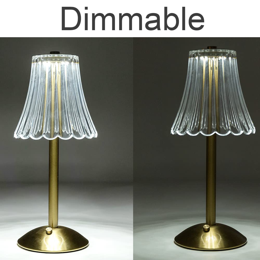 Heqet Cordless Table Lamp Crystal Battery Operated Lamp,Night Light For Livingroom, Bedroom,Kidsroom,Outdoor,Restaurant,Nightsta