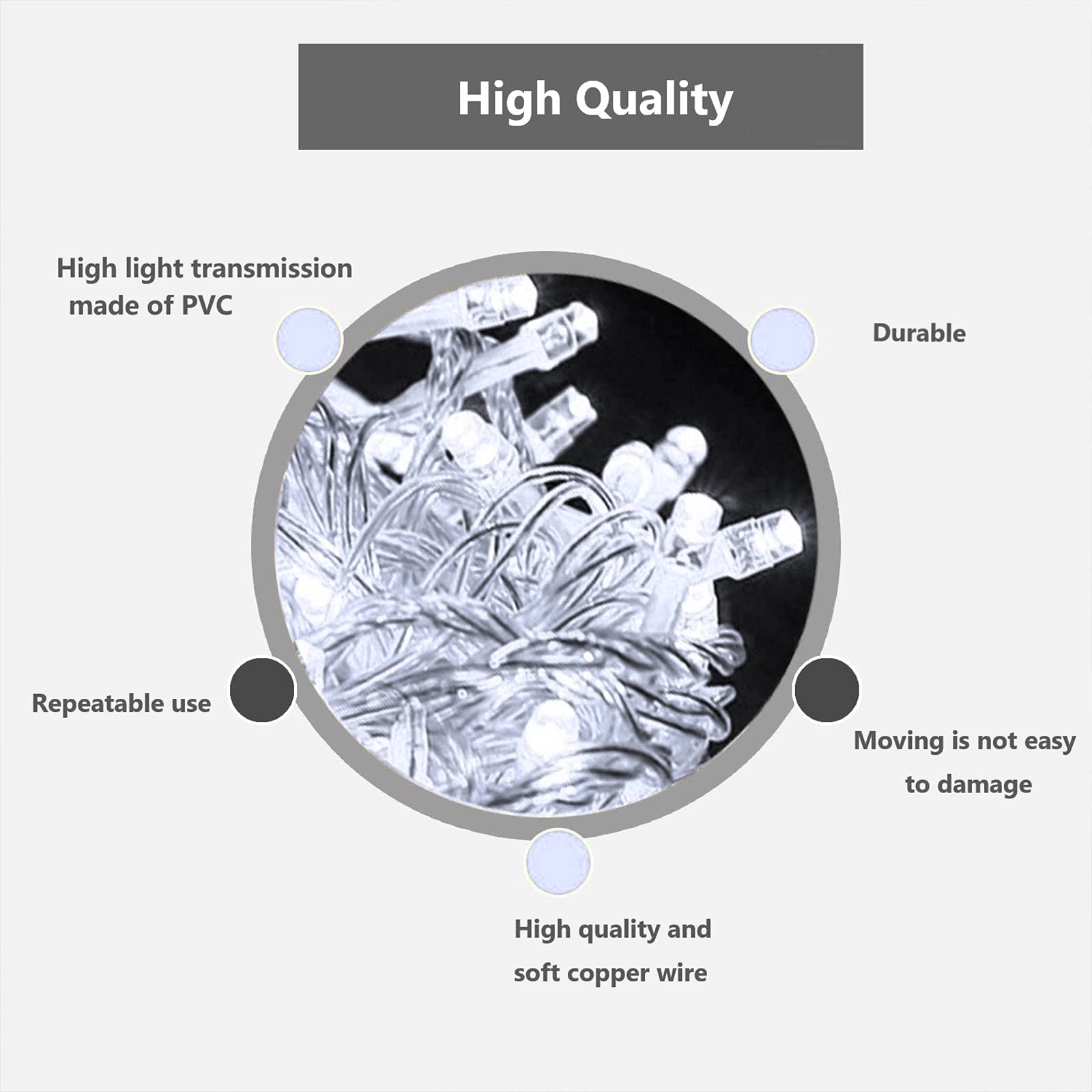 66 Ft 200 Led Christmas String Lights Outdoor/Indoor, Extendable Twinkle Fairy Lights Waterproof Clear Wire With 8 Modes&Timer Function For Garden Bedroom Patio Christmas Tree Decorations (Cool White)