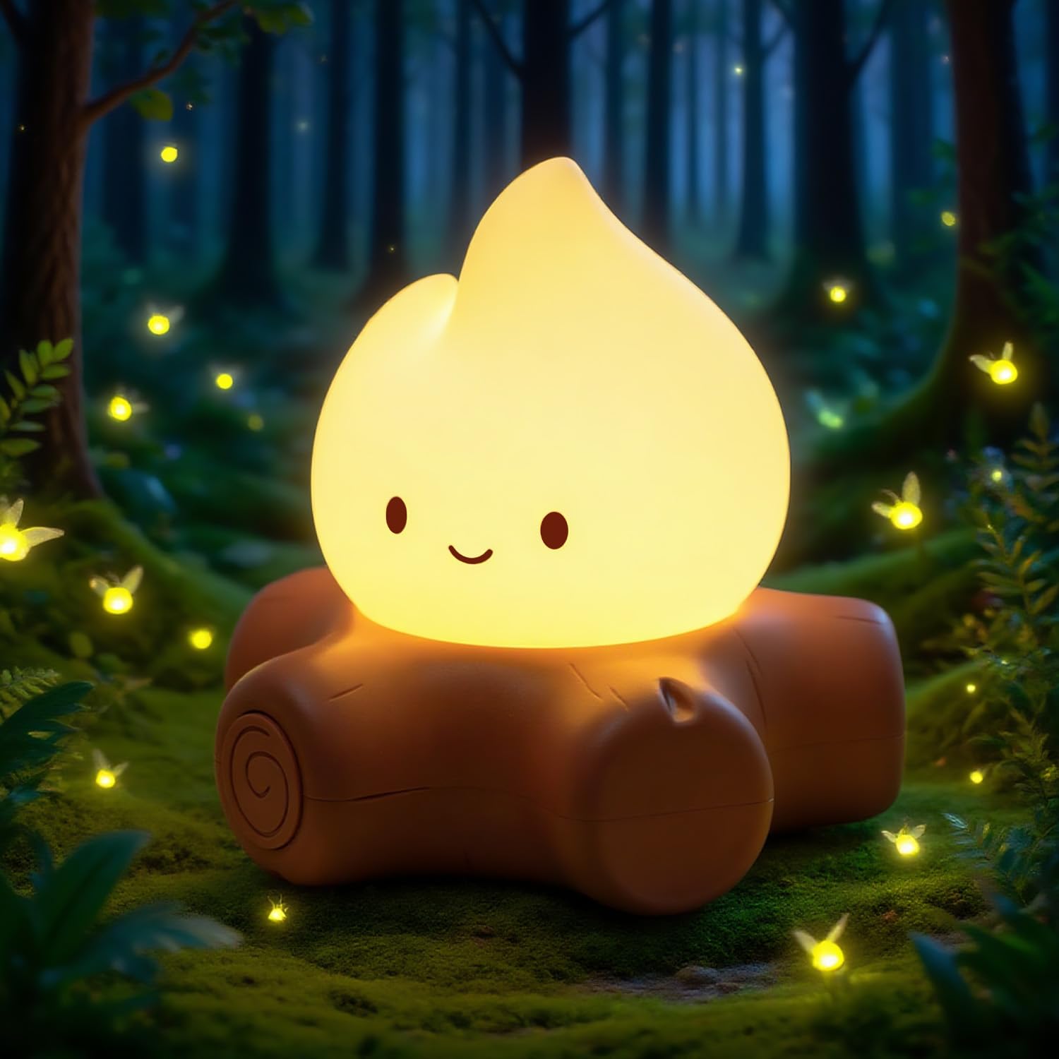 WANIDEA Compatible Campfire Lamp  Ambient Lighting  Desk Accessories  Portable Rechargeable Night Light  Candlelight Mode Mood Lighting  Bedroom  Desktop  Camping Decor  Cute Gifts