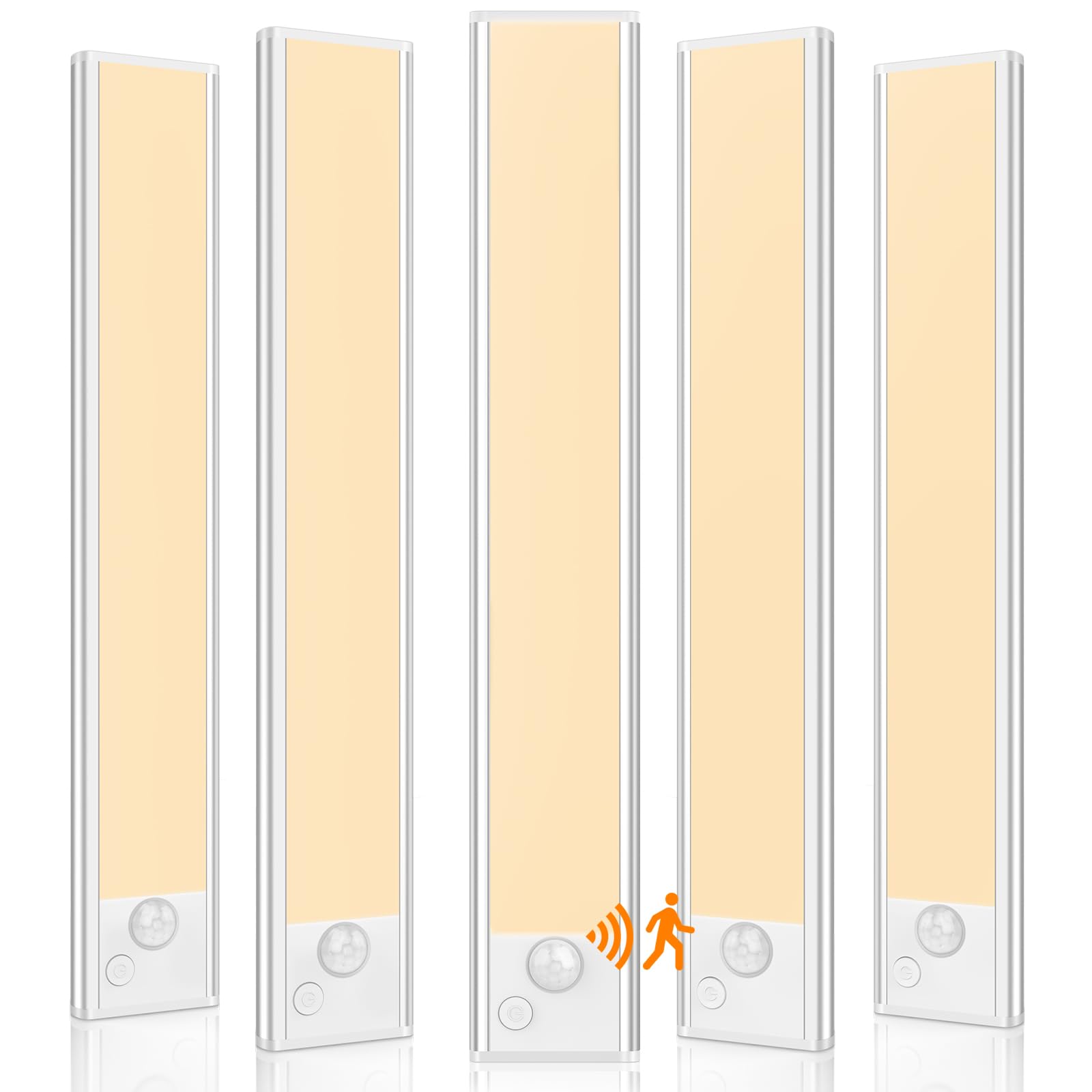 5-Pack Under Cabinet Lighting, Upgraded 2200Mah Rechargeable Under Cabinet Lights Wireless, Led Motion Sensor Light Indoor Close