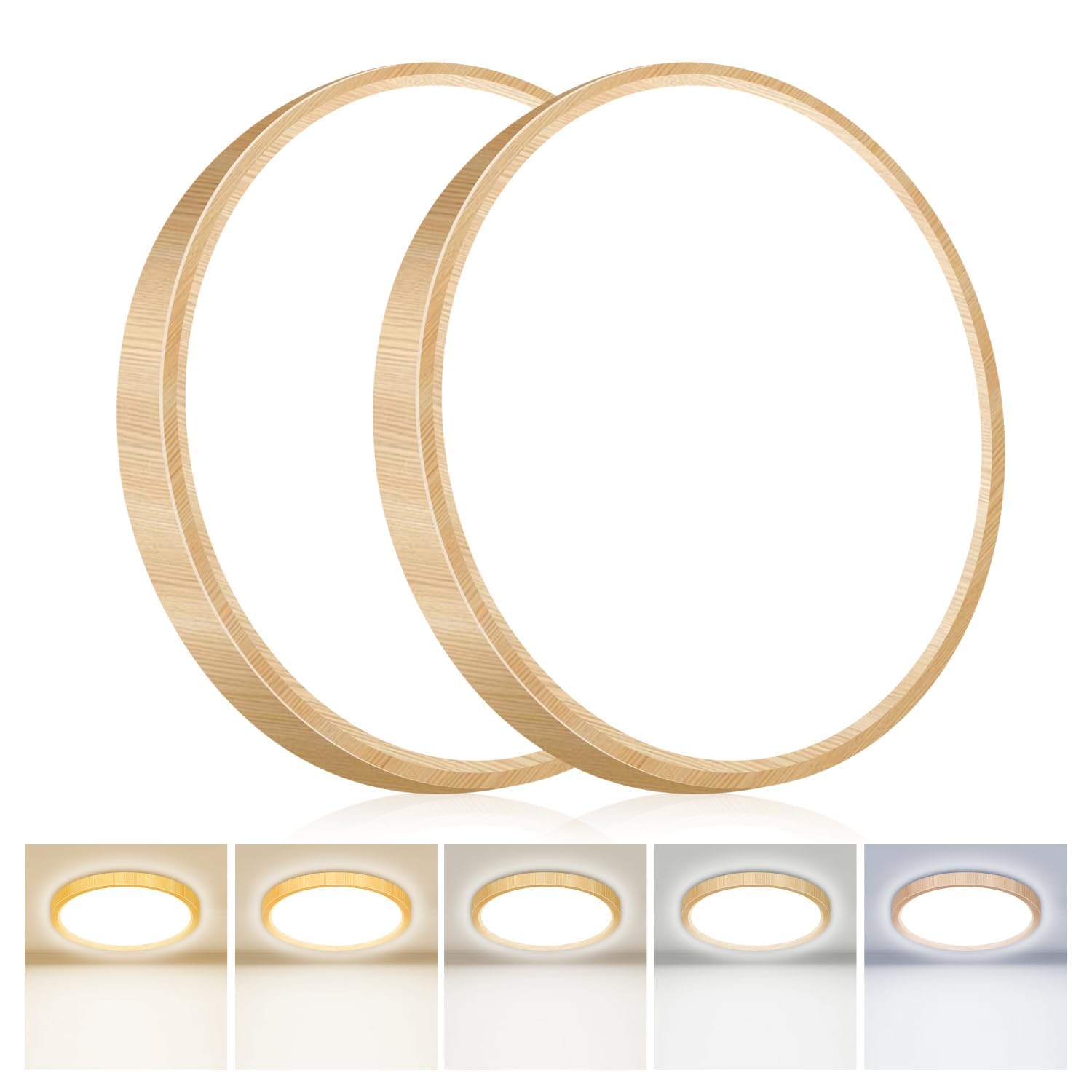 hepside 2PACK Flush Mount LED Ceiling Light Fixture 5CCT 7Inch 15W & 100W Equivalent Closet Light Fixture Small Round Slim Surface Ceiling Lamp for Hallway Bathroom Bedroom Kitchen Interior