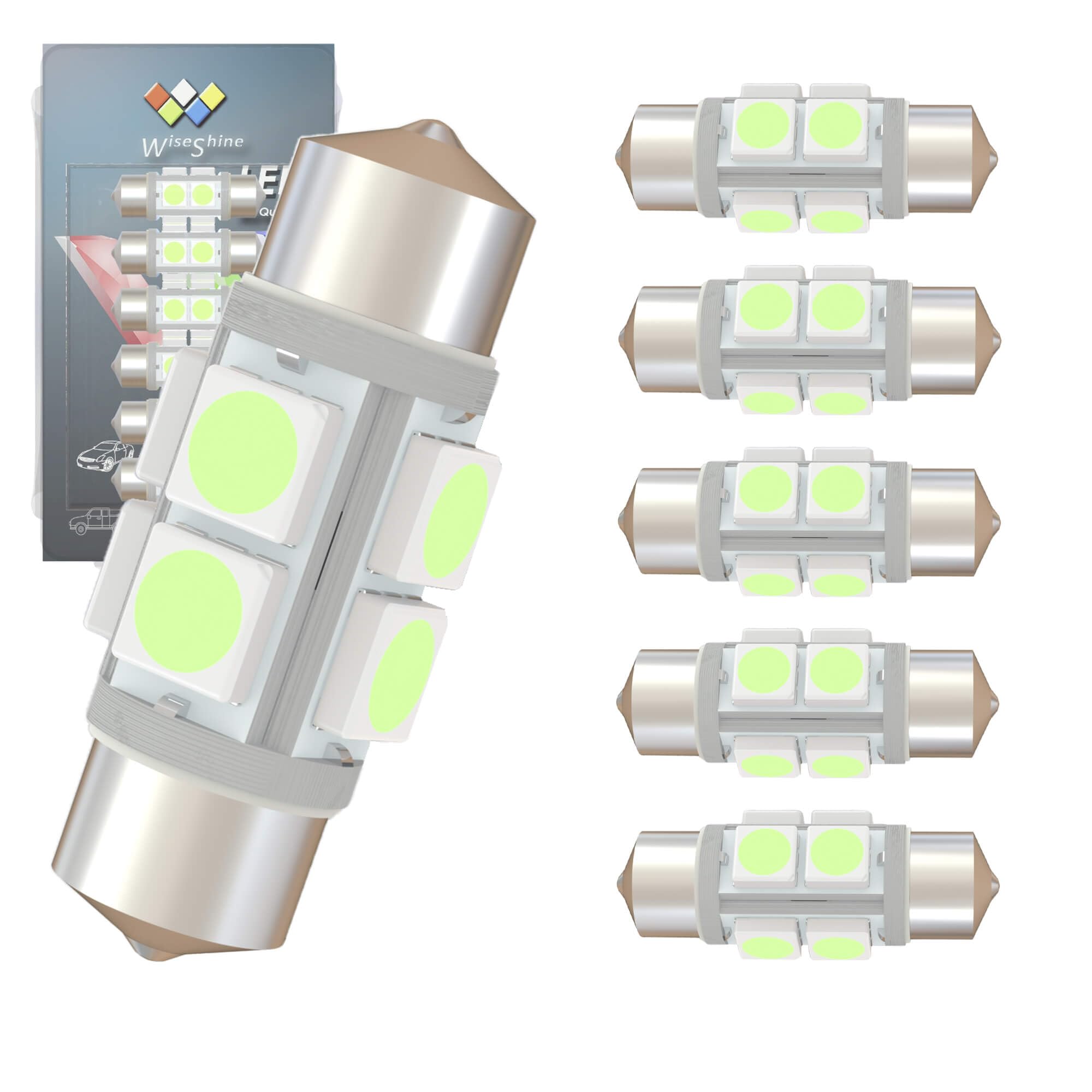 Wiseshine DC 12V 31mm Festoon DE3175 LED Bulbs DE3022 LED Car Bulb Ice Blue for Boat RV Automotive Interior Dome Glove box court