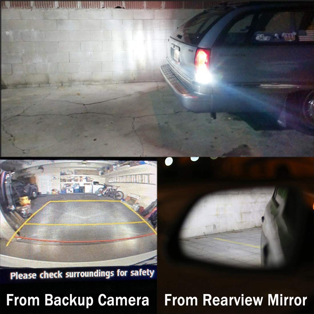 Brishine 4-Pack 1000 Lumens Super Bright 7440 7443 7441 7444 W21W Led Bulbs 6000K Xenon White 24-Smd Led Chipsets With Projector For Backup Reverse Lights, Parking Lights, Daytime Running Lights