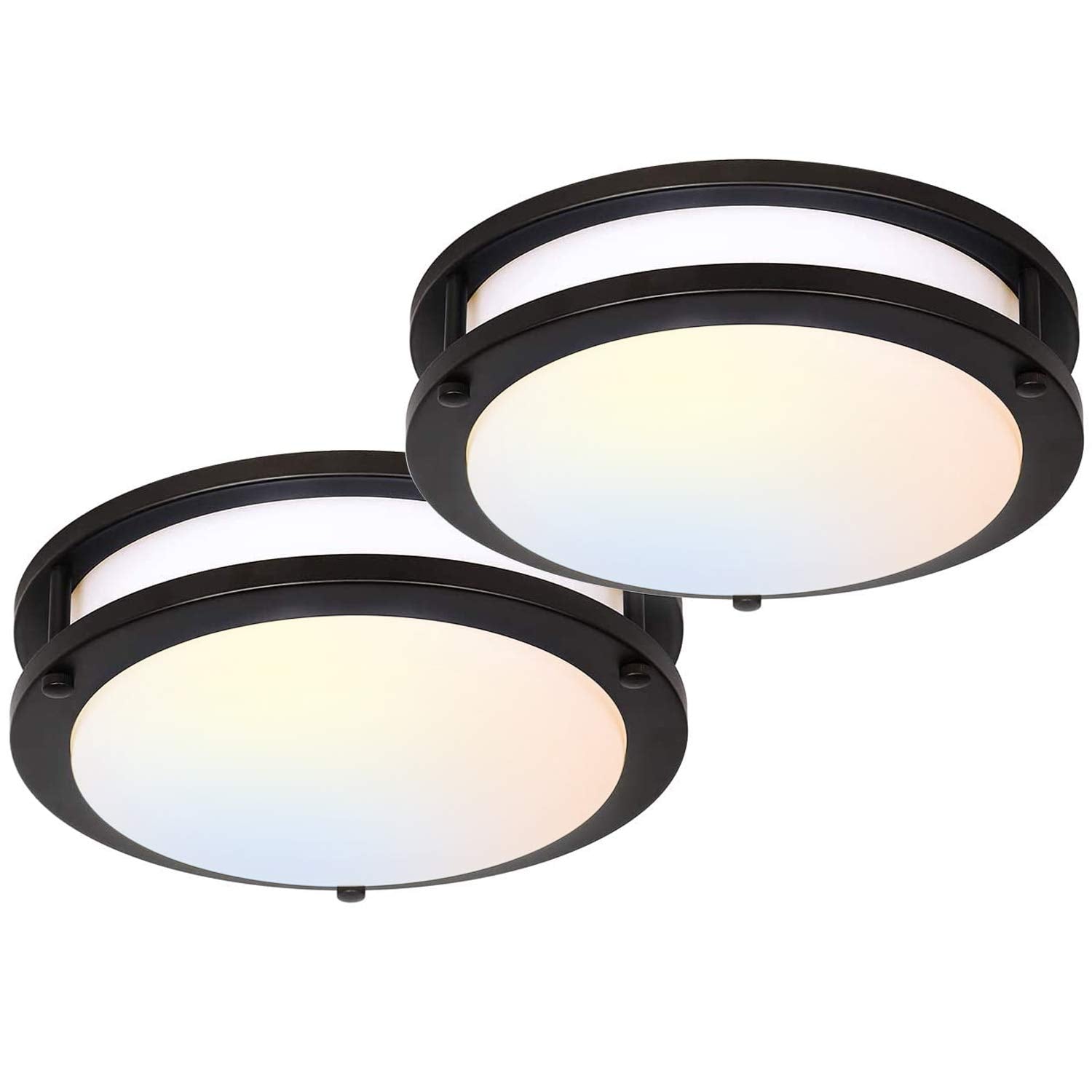 hykolity 13 inch Flush Mount LED Ceiling Light Fixture, 2700K/3000K/3500K/4000K/5000K Adjustable Ceiling Lights, Oil Rubbed Bron