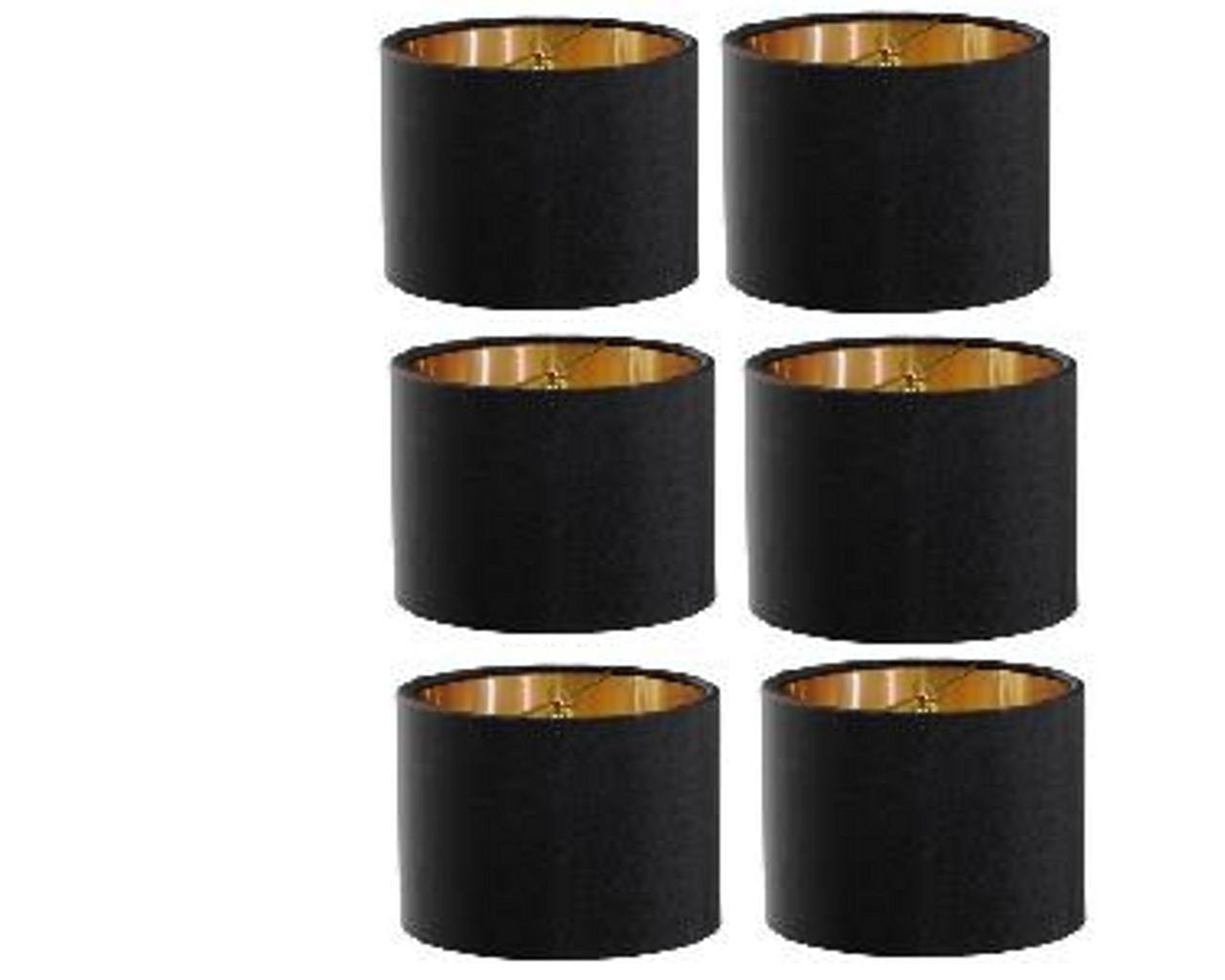 Upgradelights 5 Inch Retro Barrel Drum Clip On Chandelier Lampshade (Set Of 6) (Black) 5.5X5.5X4