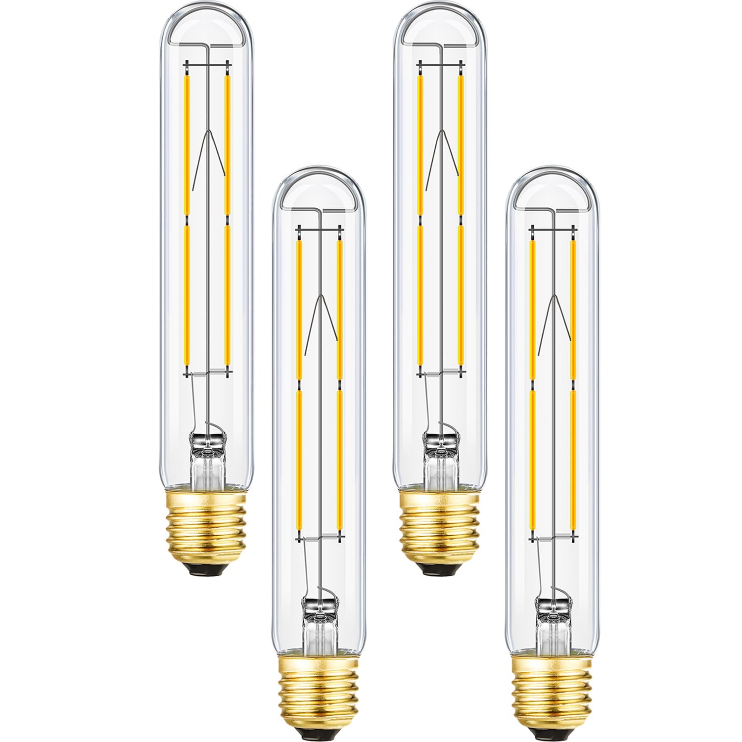 Leools Dimmable E26 LED Bulb 8W 75W Equivalent T10 Glass Soft White 3000K 800lm 4-Pack