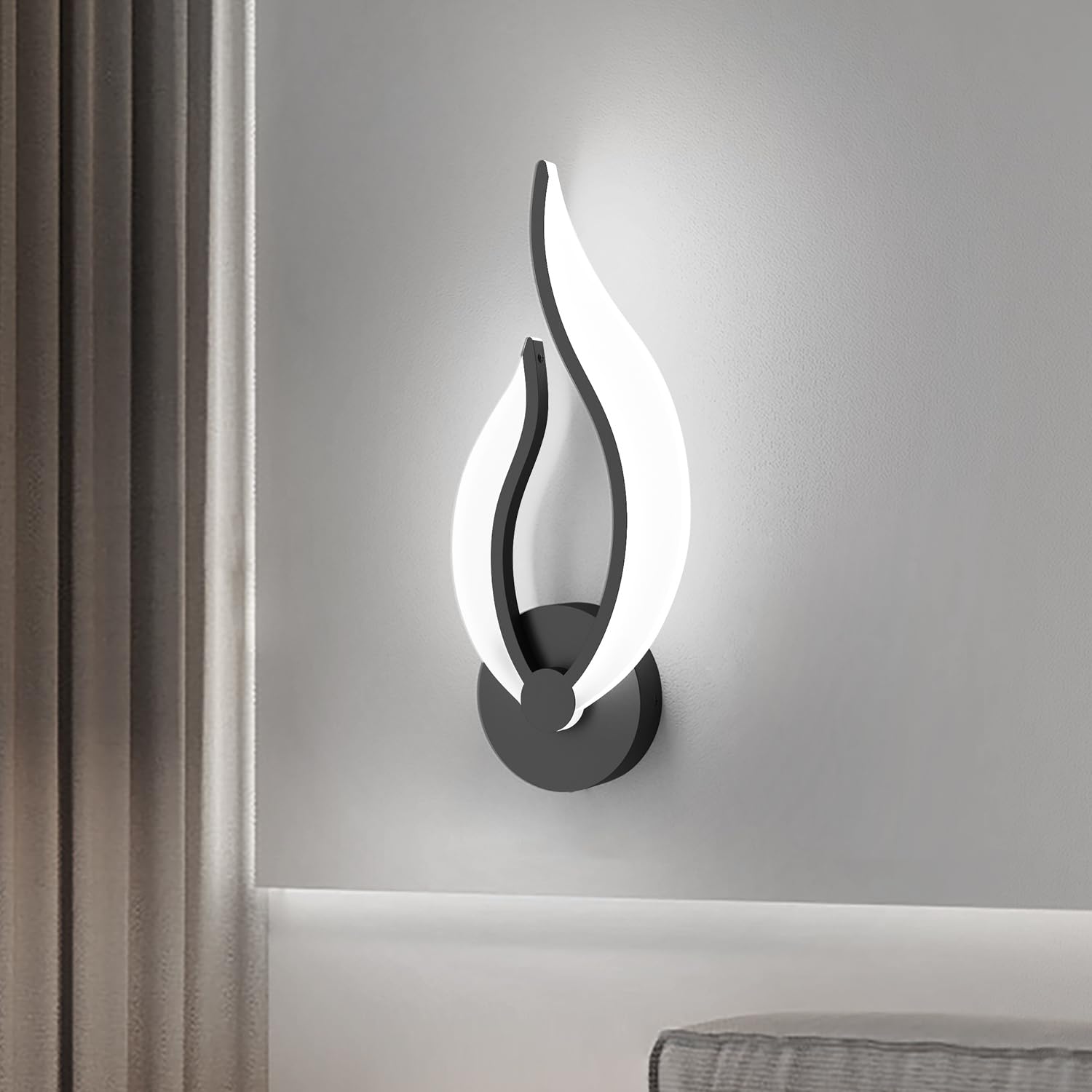 Pasoar Hard-Wired Wall Sconce Set of 2, 10W LED, Dimmable, Acrylic, Cool White Light, 5500K, Model 001