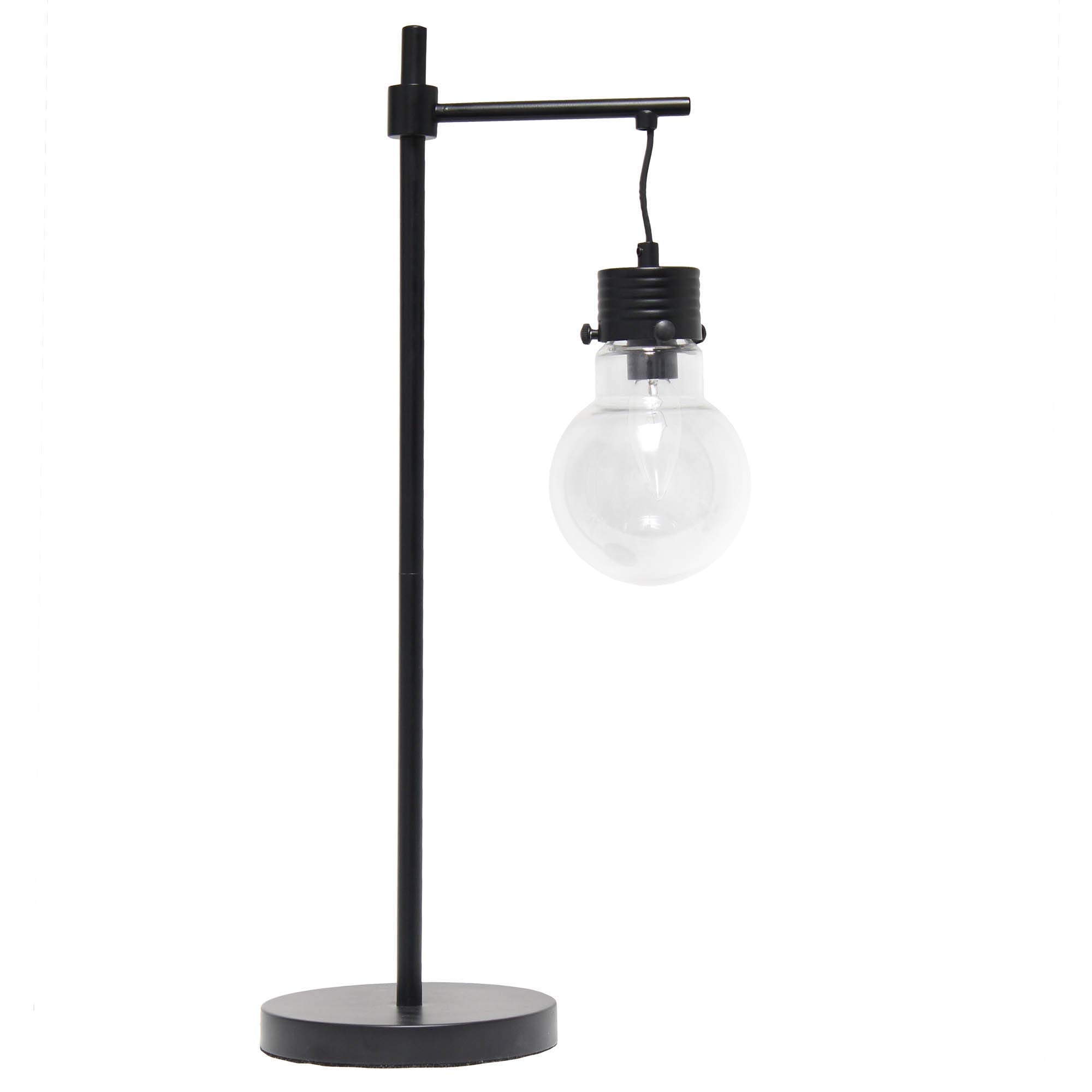 Lalia Home Black Matte 1-Light Beacon Table Lamp With Clear Glass Shade, 24&quot; Tall