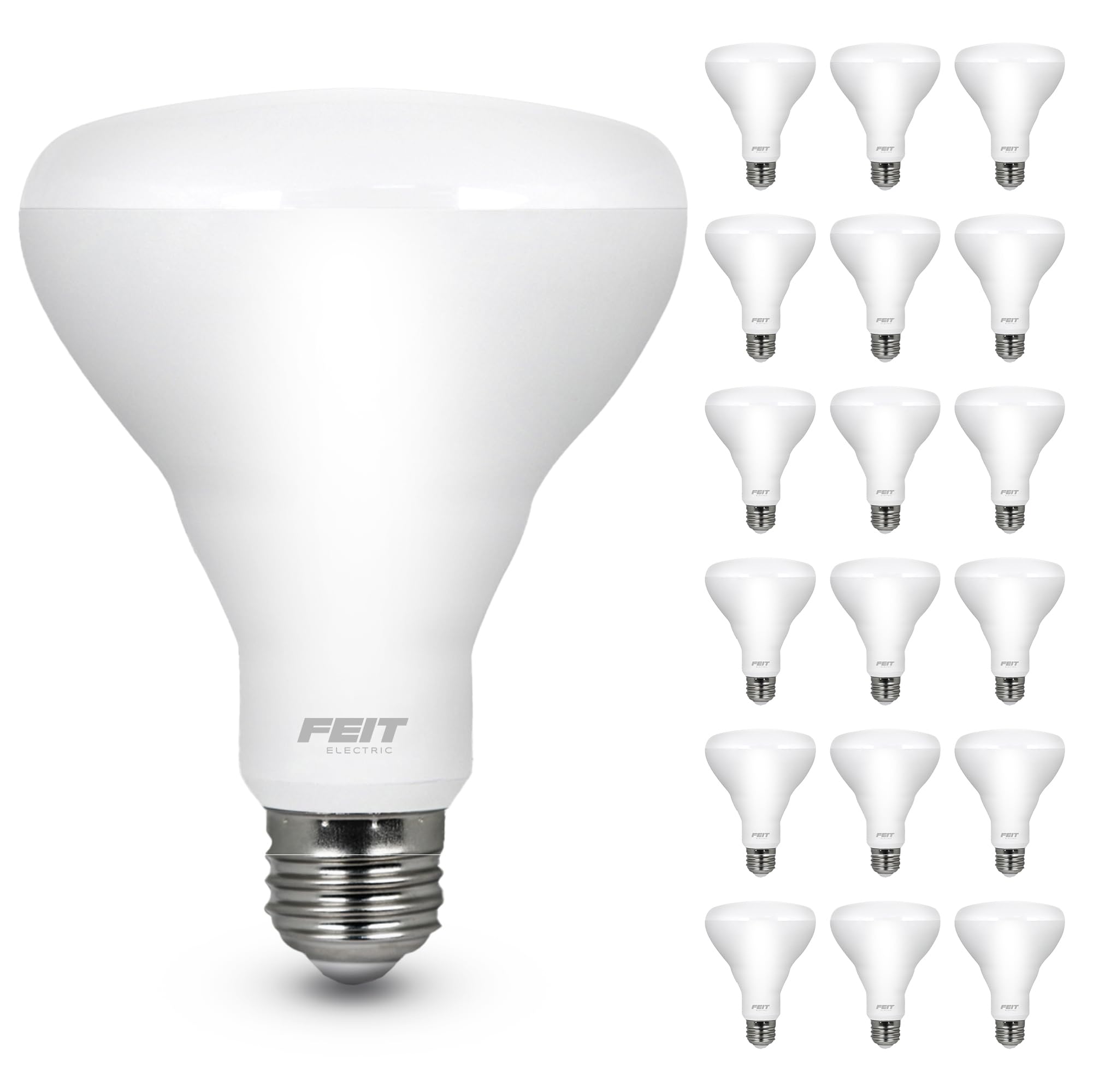 Feit Electric BR30 LED Light Bulbs, 65W Equivalent, 650 Lumens, 2700K Soft White, 18 Pack, Model BR30/10KLED/3/