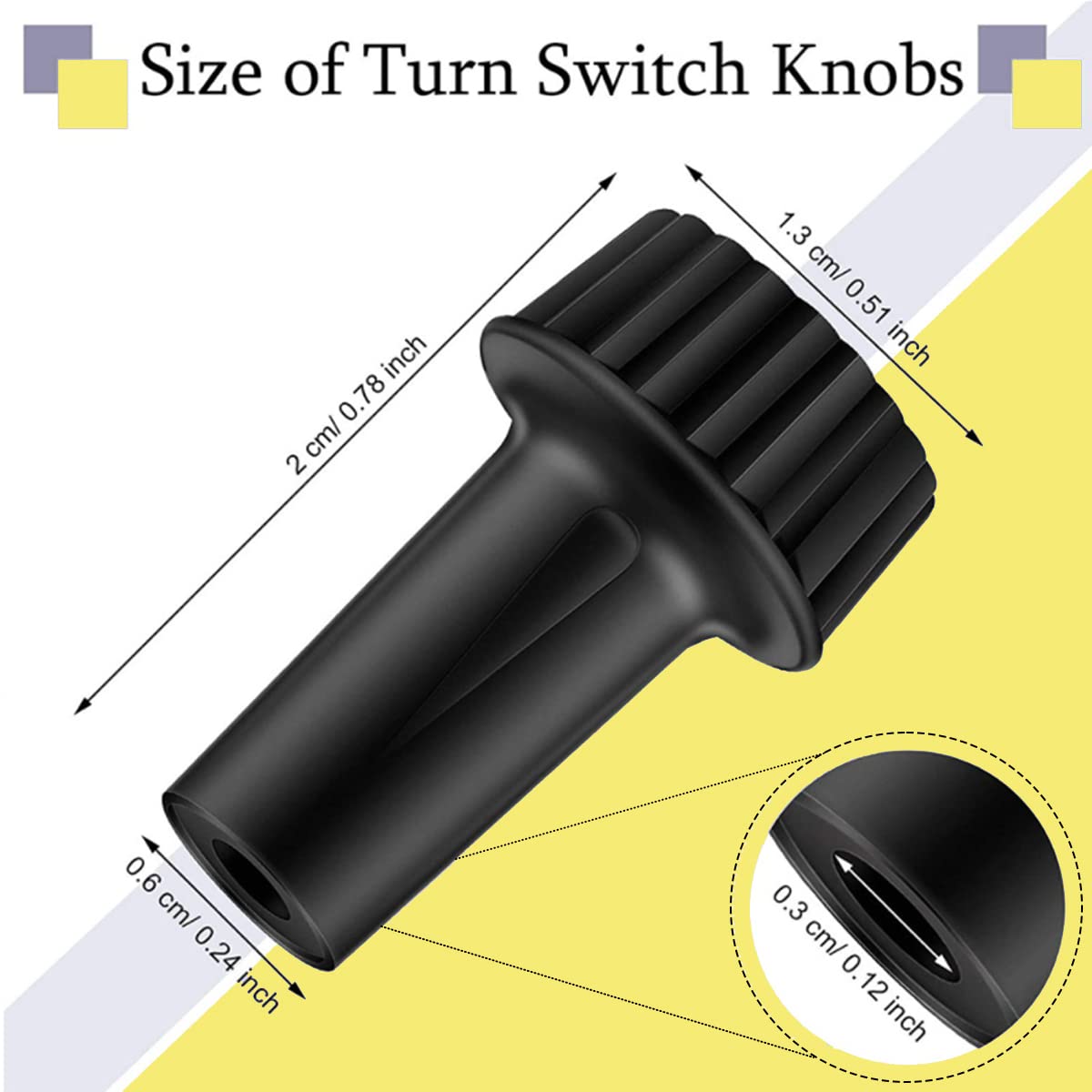 Venforze Lamp Switch Replacement - 4 Black Knobs, 20Mm, Model Lsr-1
