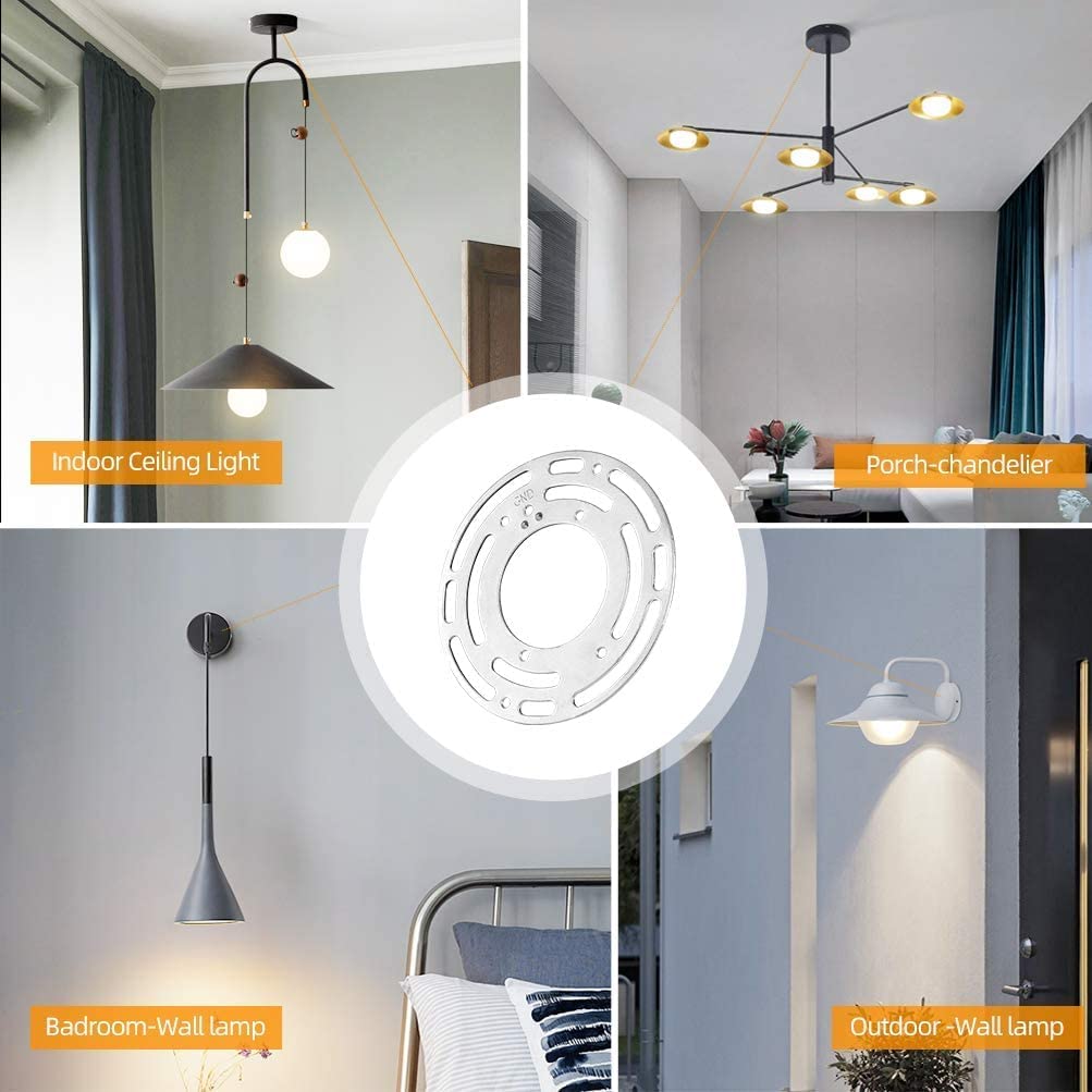 2 Pack Universal Light Fixture Mounting Bracket, 4 Inches Diameter Steel Round Universal Light Crossbar With Screws And Nuts, Mo