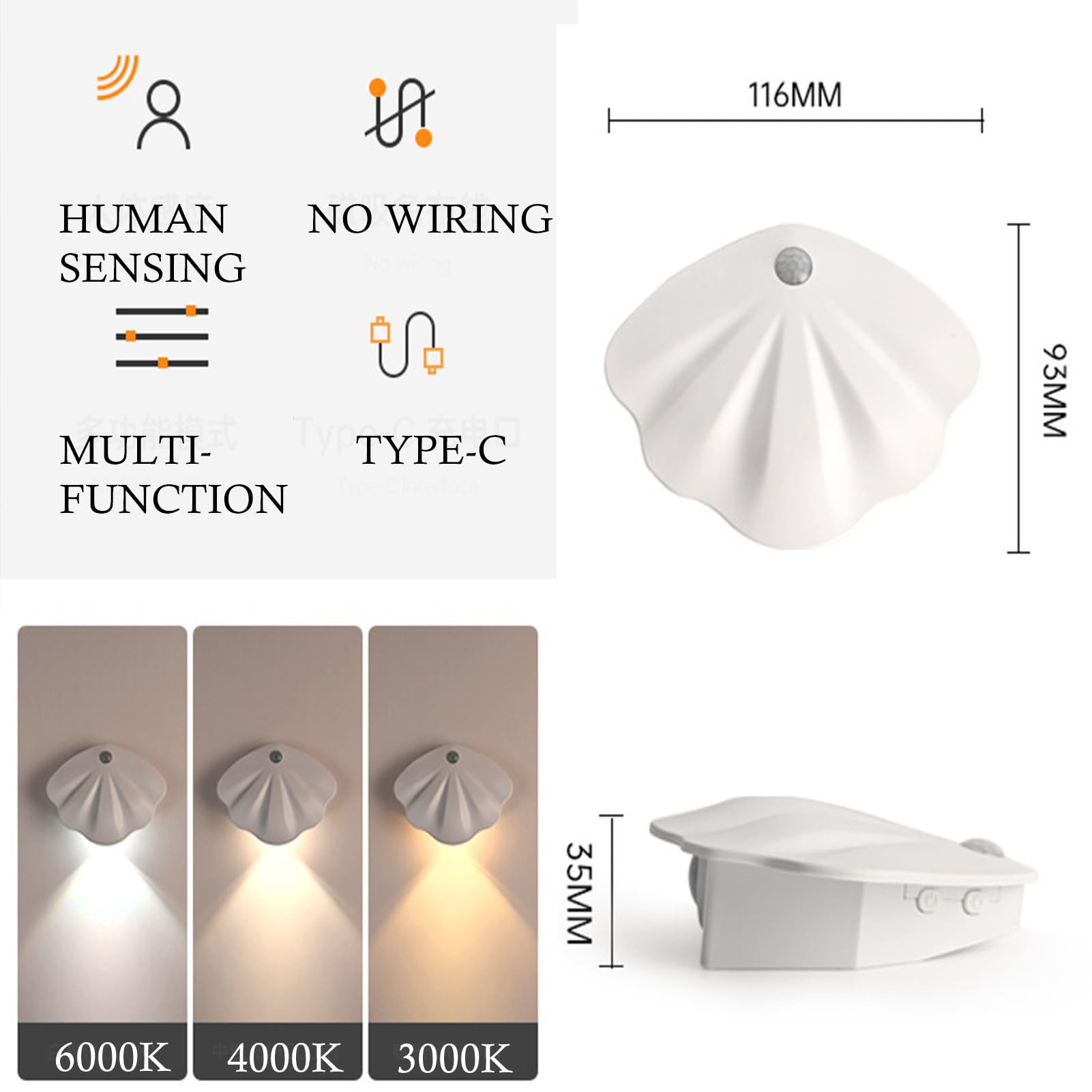 Yuewilai Battery Operated Wall Sconces Set Of Two, Led Picture Lights For Wall With Motion Detection, Rechargeable & Magnetic Wi