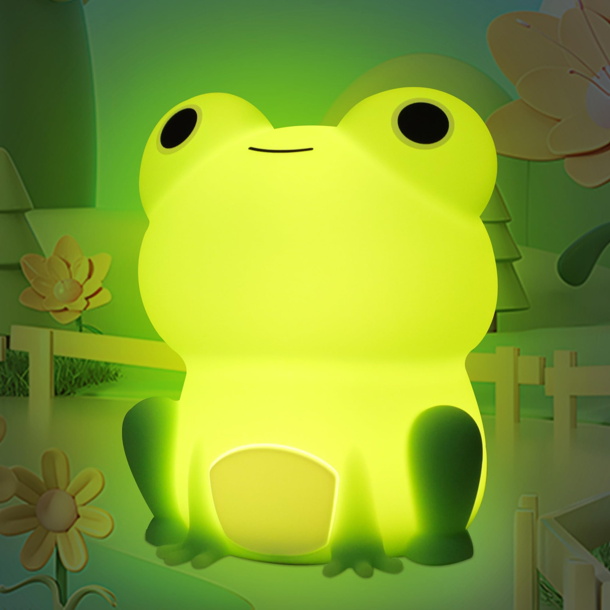 Attivolife Cute Frog Night Light For Kid  Squishy Animal Silicone Lamp  Rechargeable Portable And Dimmable Touch Control  Best Bedroom Bedside Decor Christmas Birthday Gift For Boy Girl Toddler