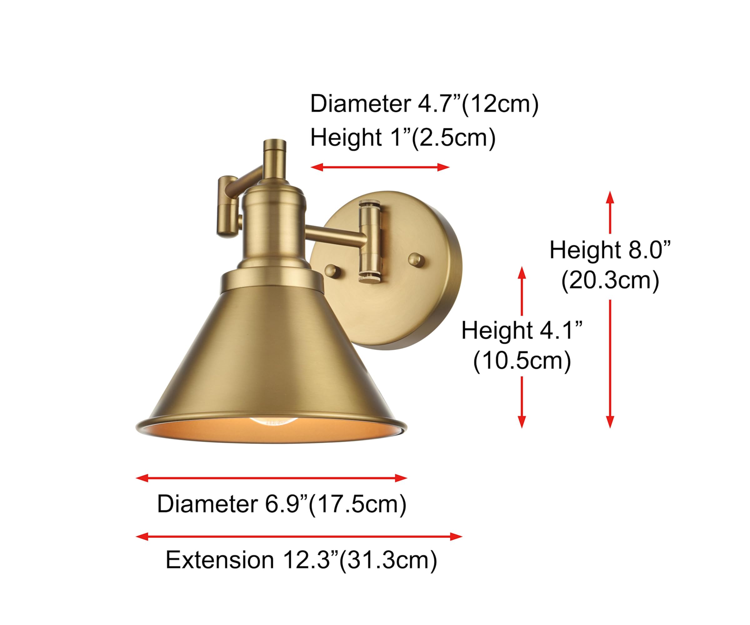 Living District Judson 1-Light Metal Swing Arm Wall Sconce in Chrome