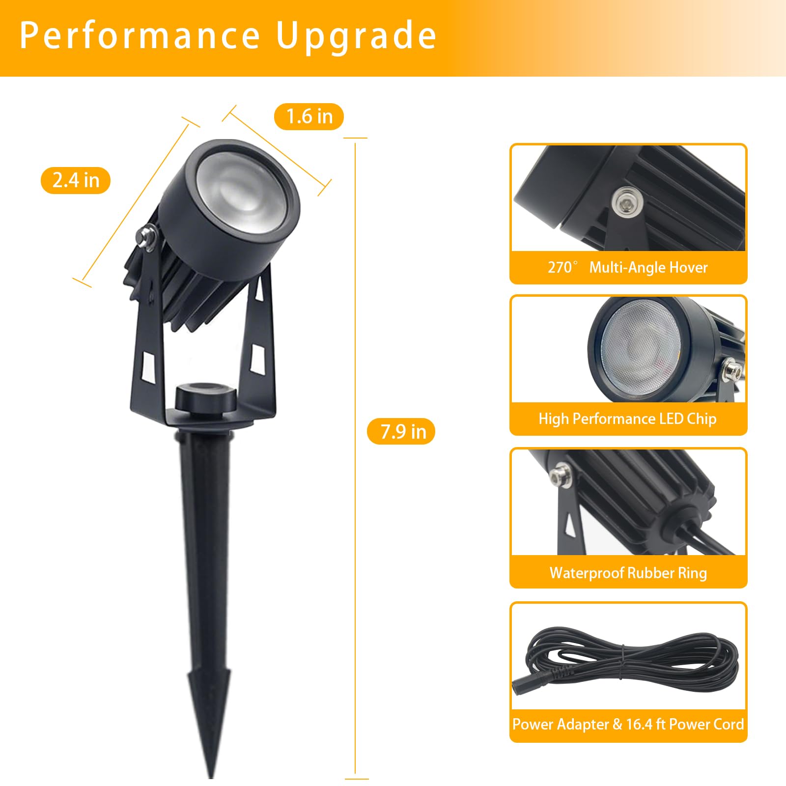 Sathem Smart RGB LED Spotlights, IP65 Waterproof, 8 Pack, Aluminum, Black, Model LS000C8