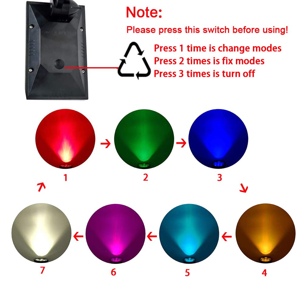Solar Lights Outdoor Colored Waterproof 7 LED Color Changing Solar Spot Lights Landscape Spotlight for Yard Garden Patio Lawn 2