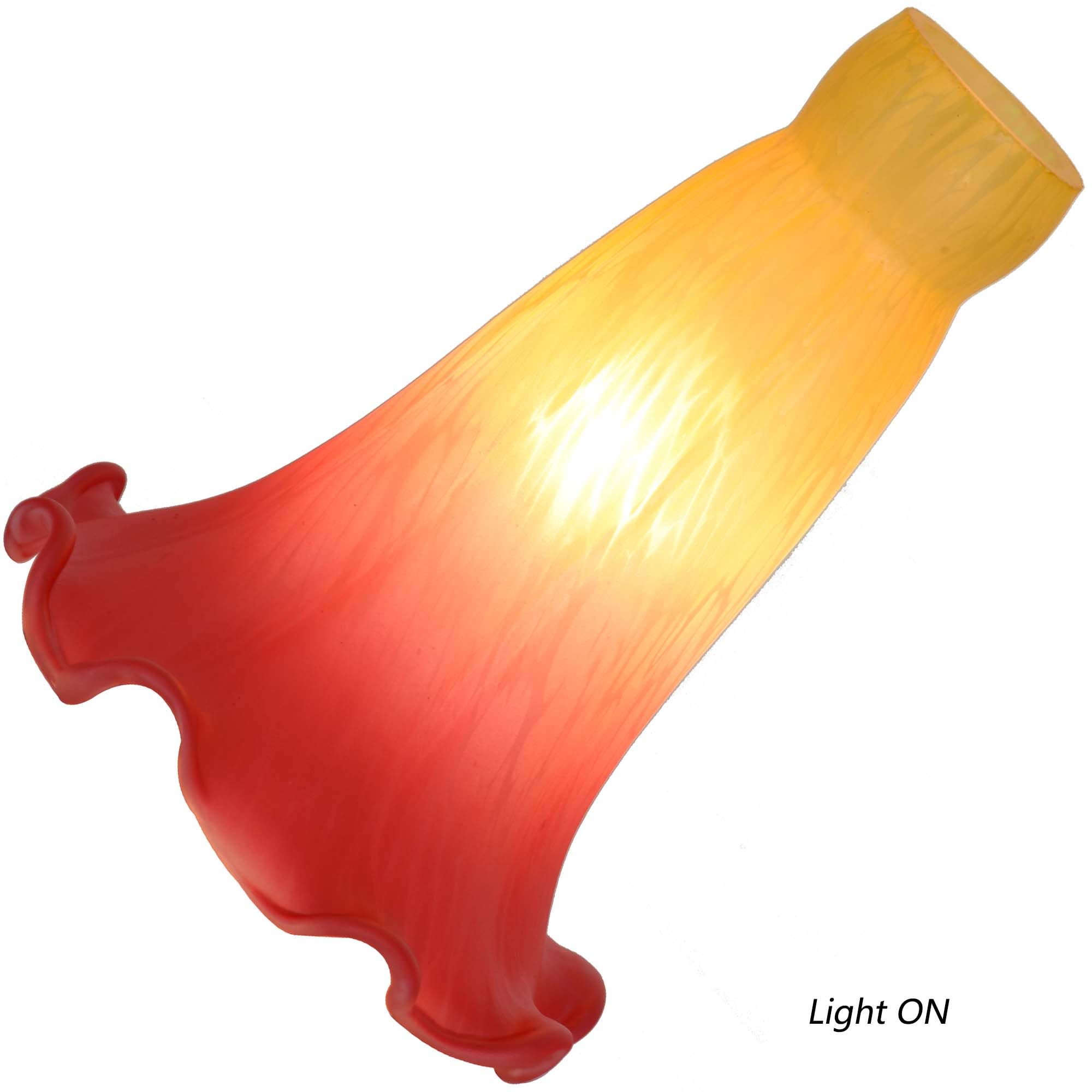 Bieye Ls12S Lily Flower Blown Glass Lampshade (Yellow Pink, Opening I.D. 0.87'' X O.D. 1'')