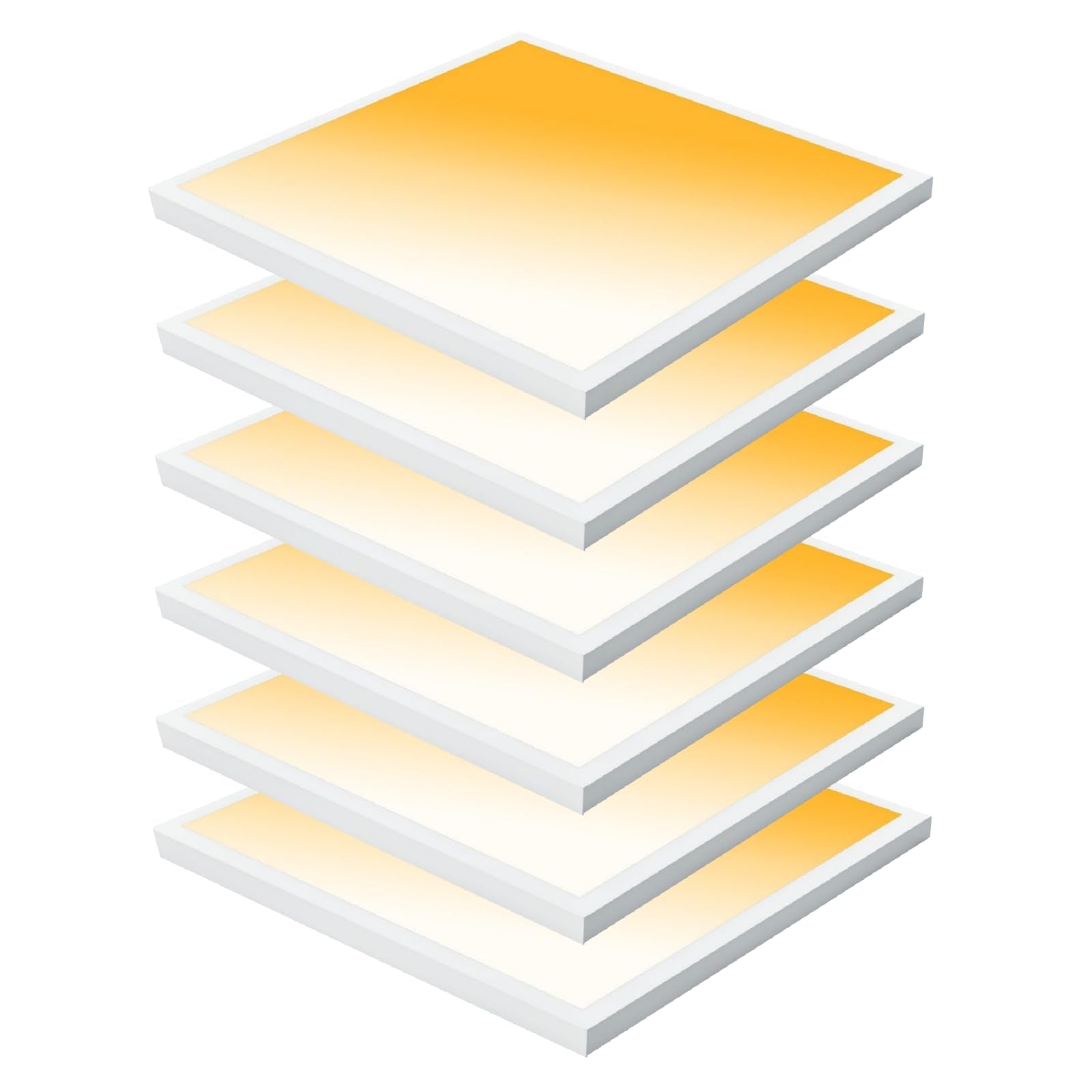 Mcacggo 6-Pack 2x2 LED Flat Panel Light Surface Mount  0-10V Dimmable  40W-30W-20W & 3000K-4000K-5000K Selectable  100-277V  ETL Listed  White