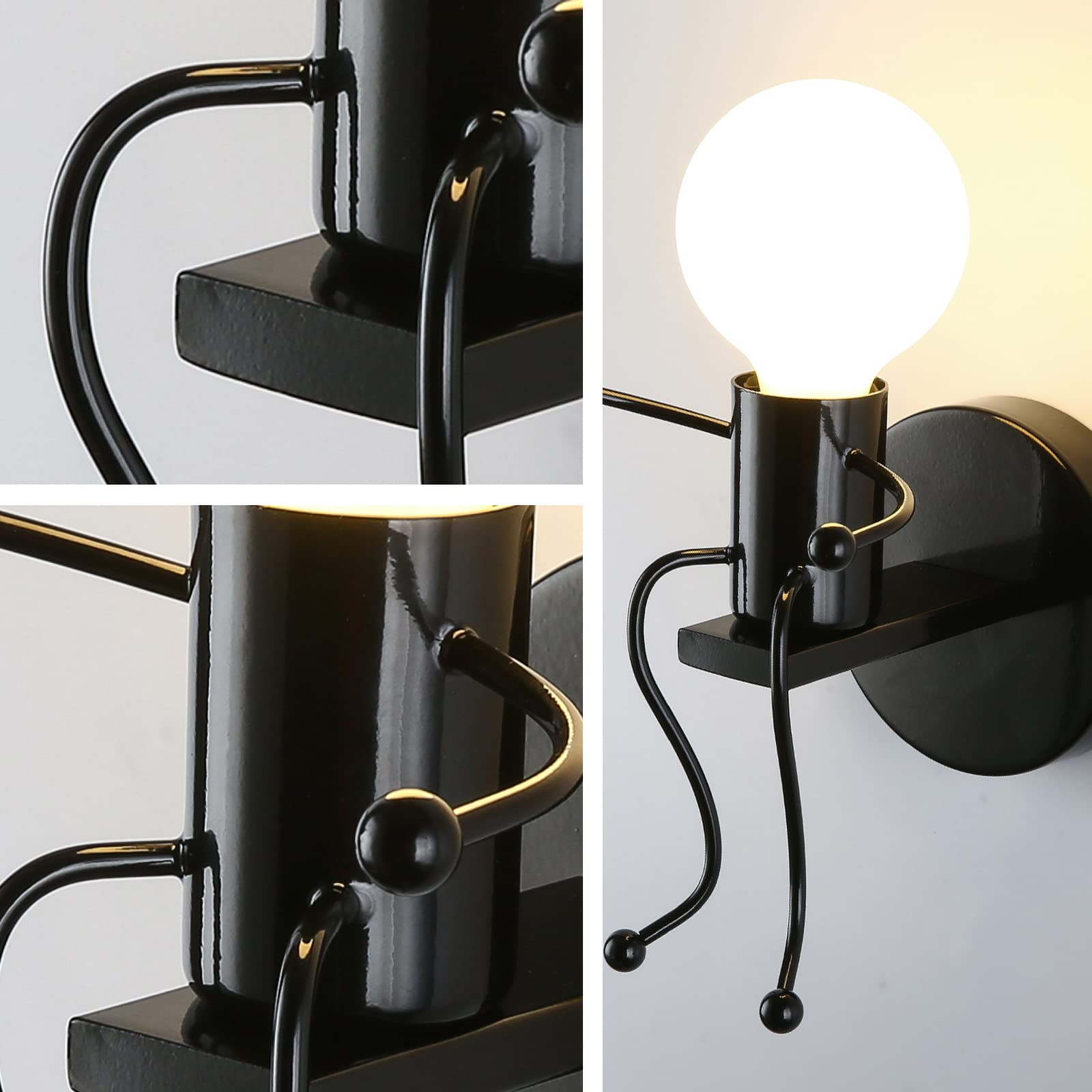 SOUTHPO Mini Wall Light Fixture Baking Paint Creative Little People Wall Lamps Bedroom Decoration Metal Bedside Lamp Modern Chil