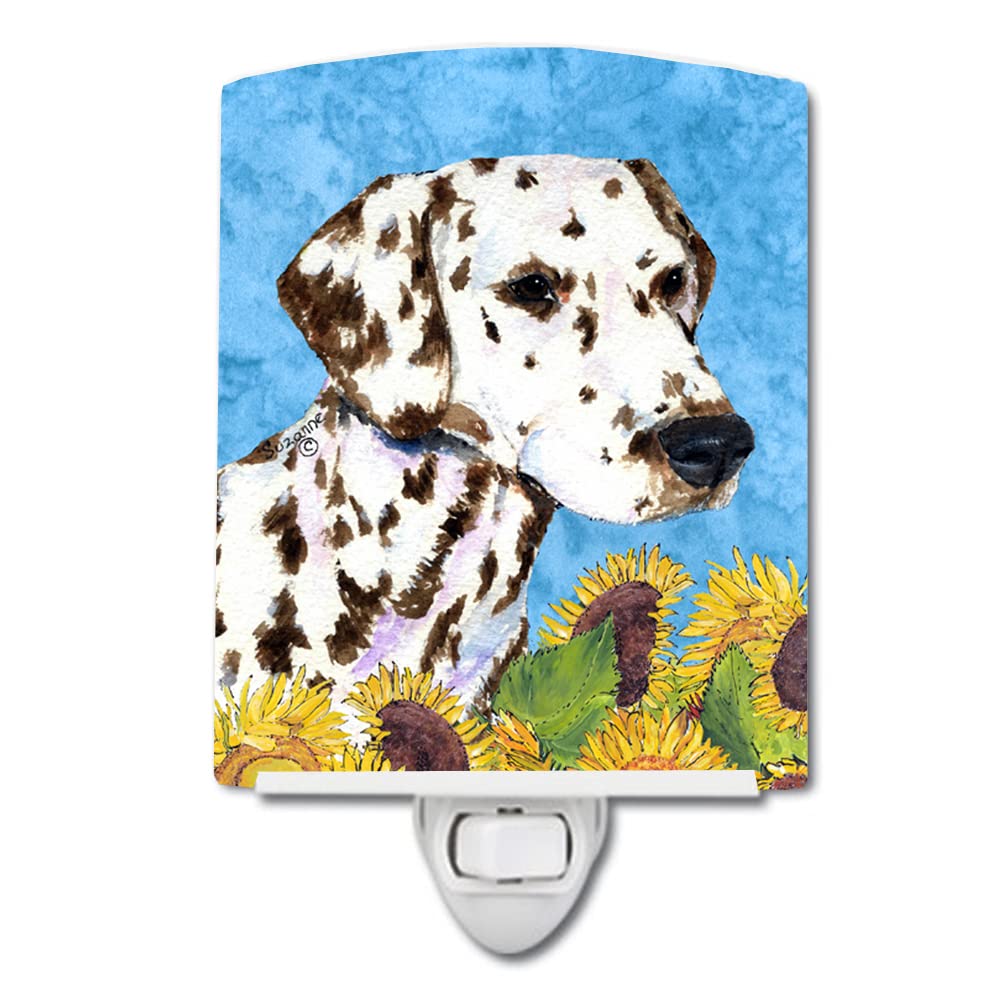 Carolines Treasures Ceramic Night Light, Dalmatian in Summer Flowers, UL-Certified, 6x4x3 inches, Model SS4238CNL, Multicolor