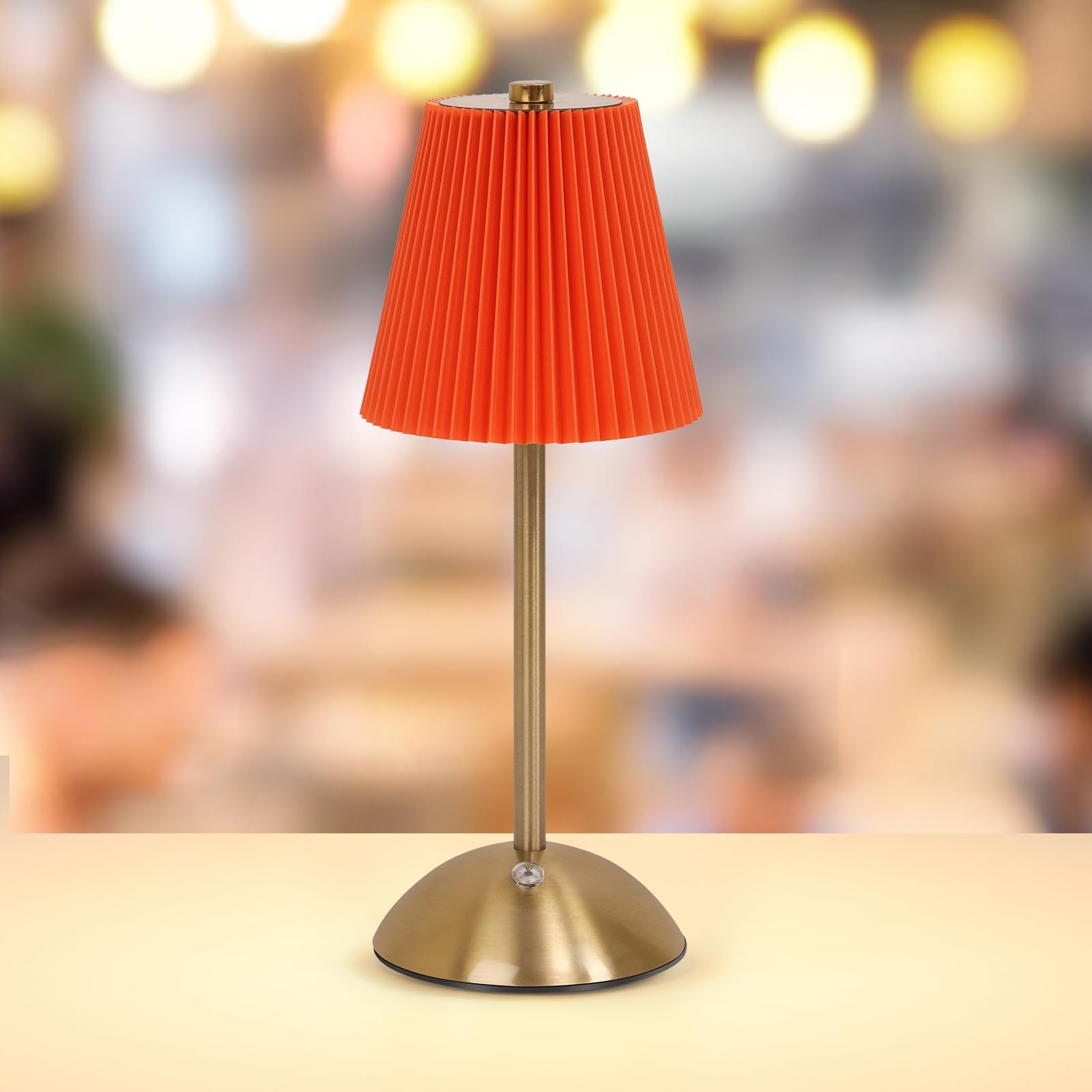 Orange Table Lamps , Small Gold Table Lamp 12 Inch for Girls Bedroom Cute Coquette Table Lamp with Fabric Shade Modern Decorati