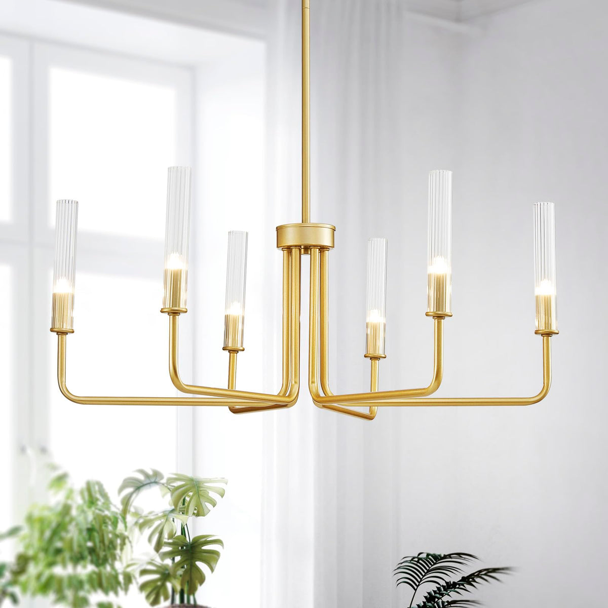 Saint Mossi Gold Farmhouse Chandelier For Dinning Room, Modern Pendant ...