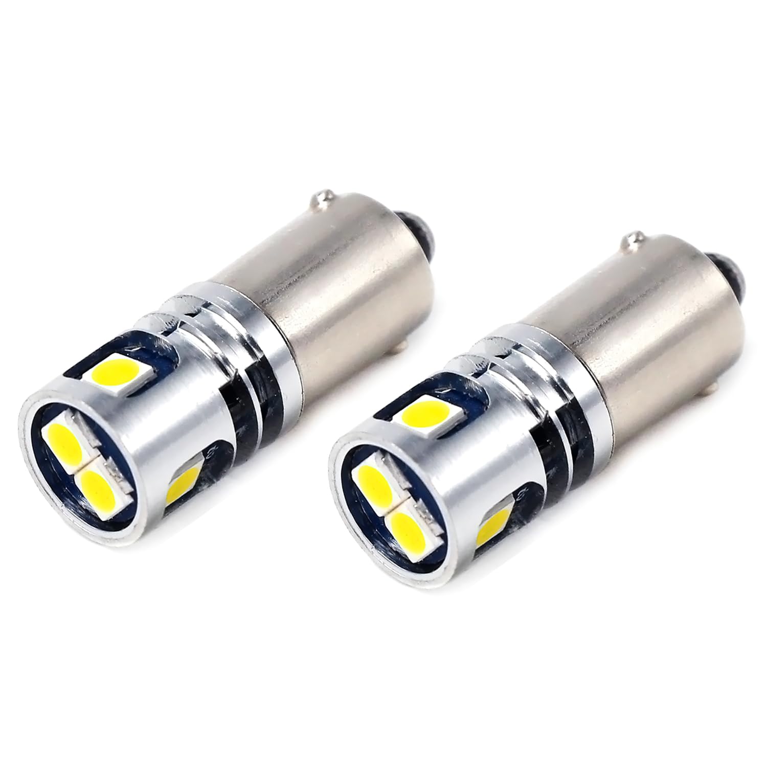 PHINLION 400LM Super Bright 3030 5-SMD 12V 24V BA9 BA9S 53 57 1889 1891 1895 64111 T4W LED Car Light Bulb for Interior Map Readi