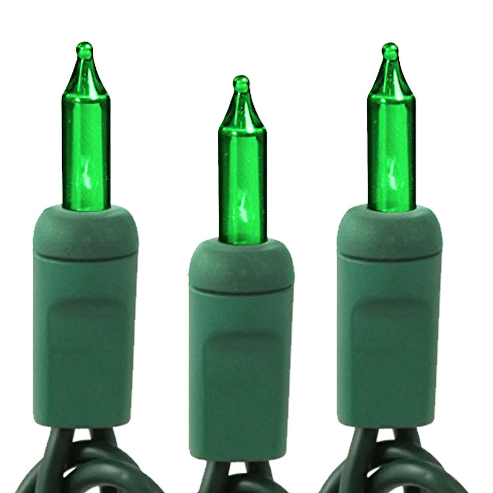 Holiday Essence - 100 Green Christmas Light Set String Lights With Green Wire Professional Grade Indoor And Outdoor Use Decorate