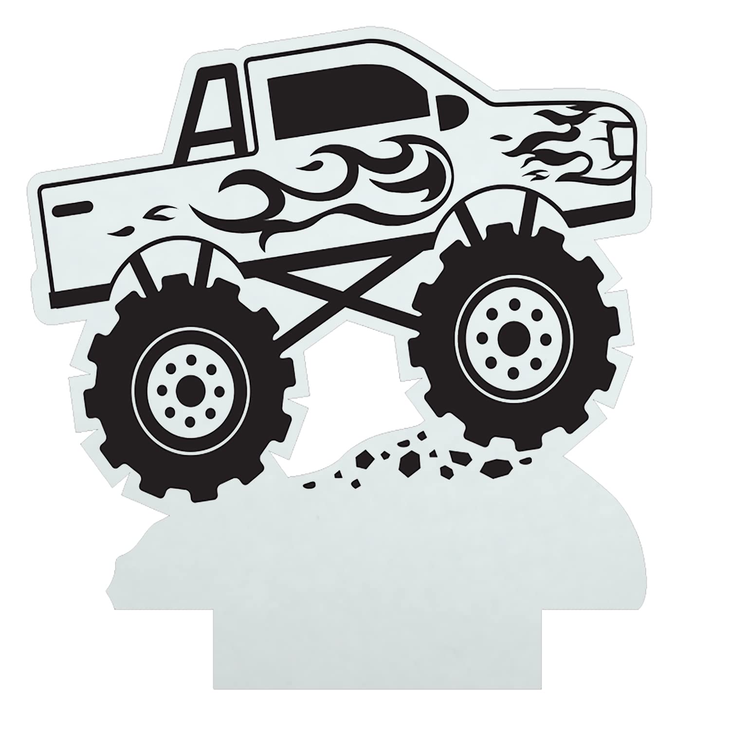 Personalized Planet Monster Truck Multicolor LED Night Light with Custom Name Laser Engraved on Acrylic Design Insert | Base Pro