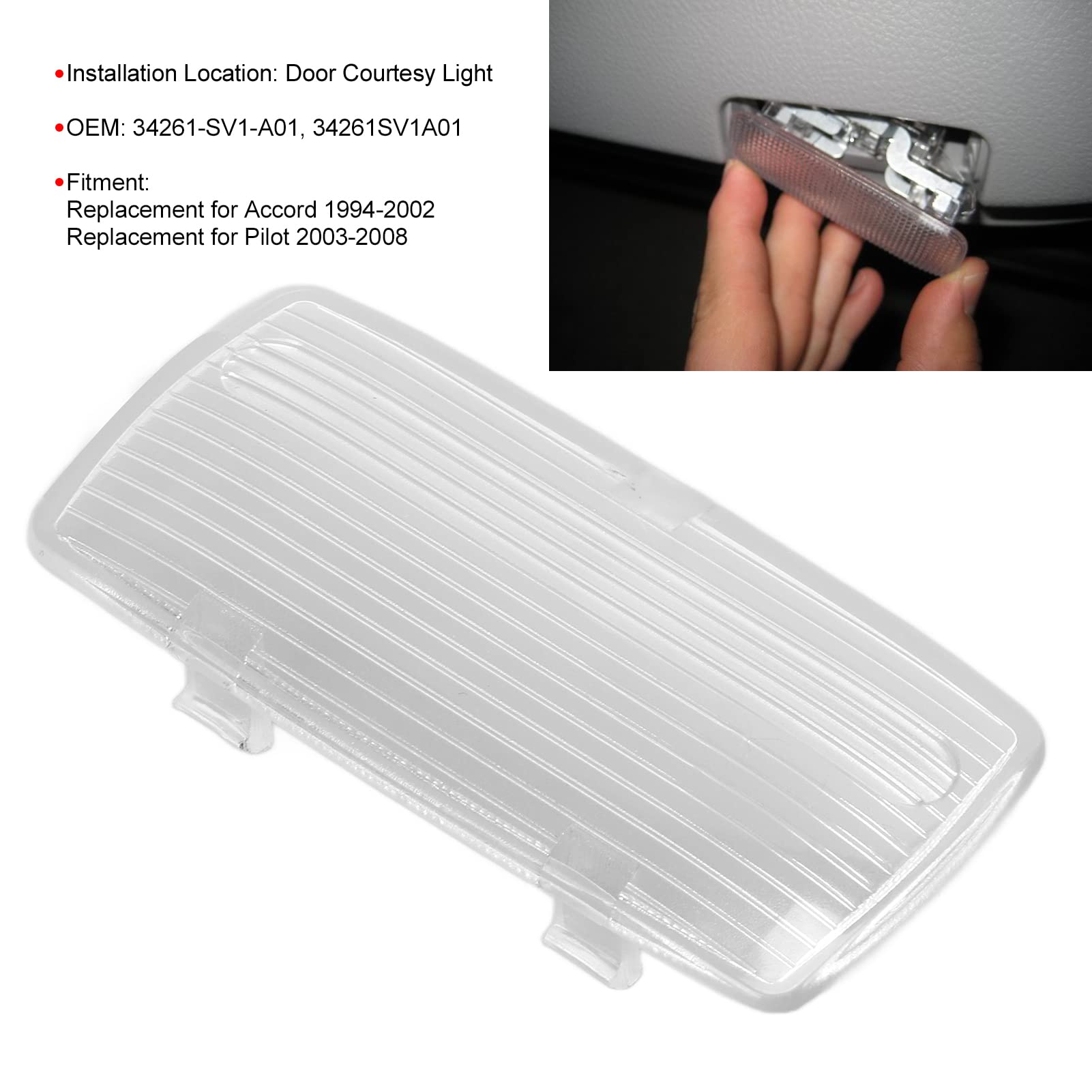 Door Courtesy Light Lens Cover 34261Sv1A01 Repair Maintenance Replacement For Accord 1994-2002 2003-2008 Interior Lamp Clear Housing