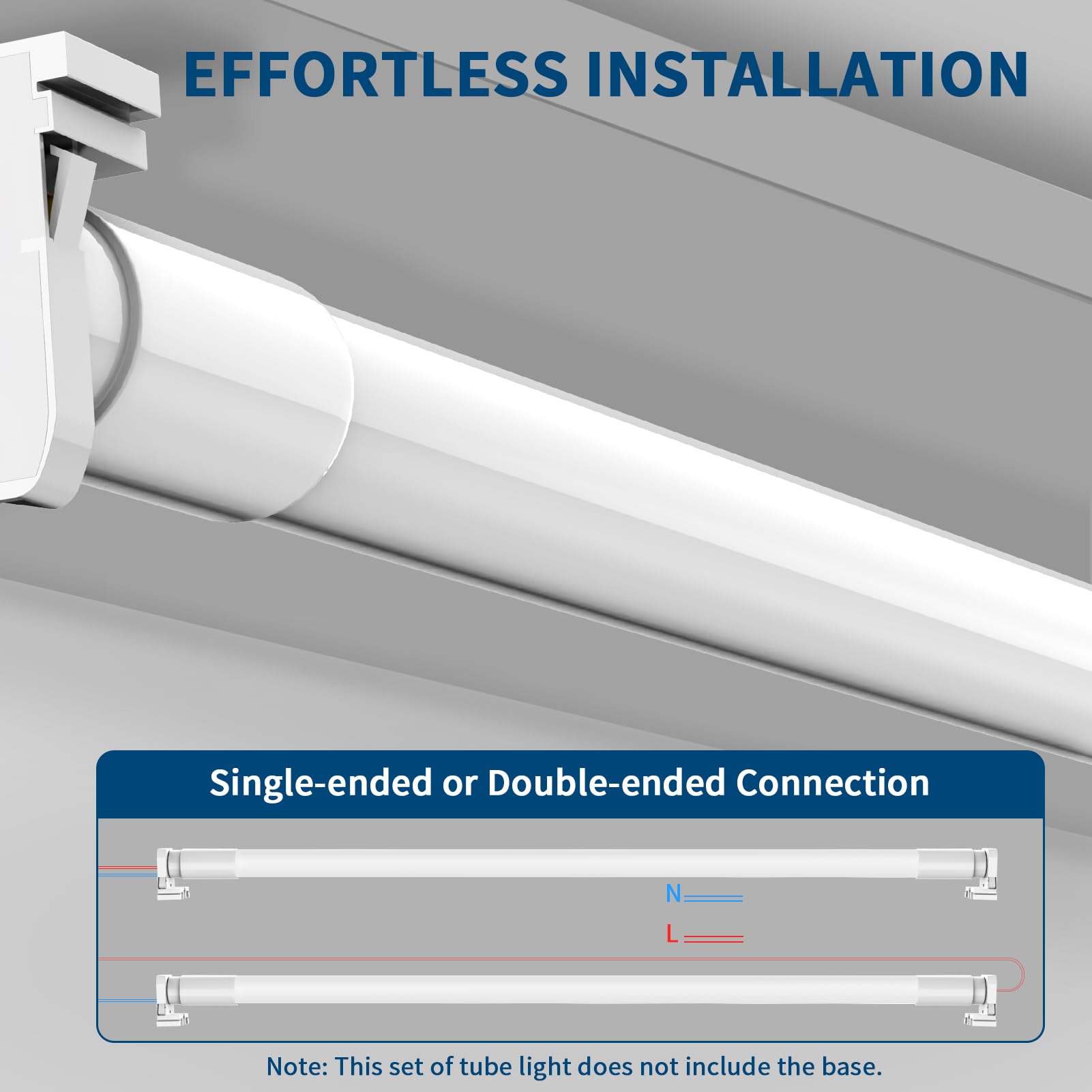 Jesled 4 Pack T8 Led Tube Lights 4Ft, Fluorescent Replacement, 48 Inch, 14W, 2450Lm, 5000K Daylight, Single Or Double End Power,