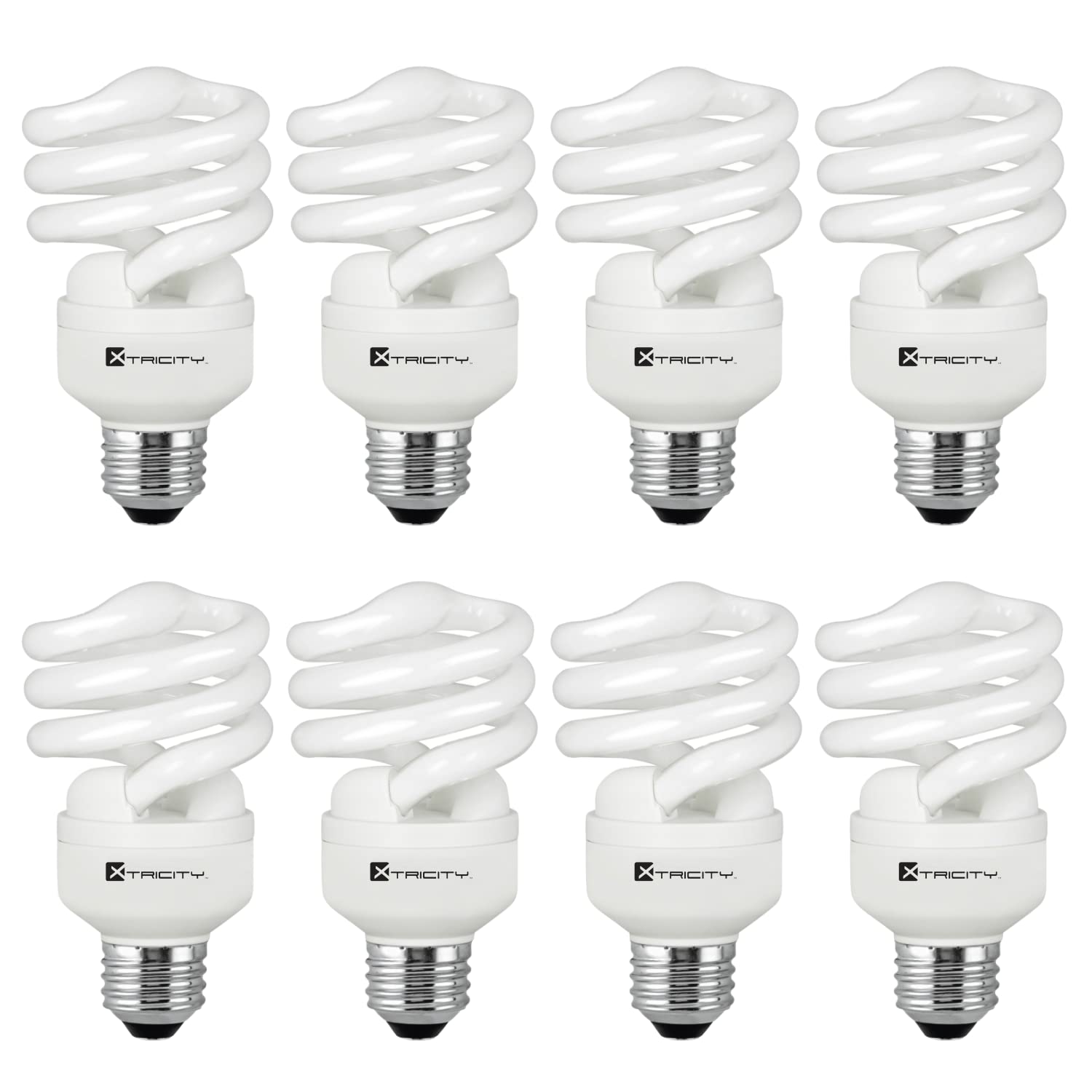 Xtricity Compact Fluorescent Light Bulb T2 Spiral CFL, 4100k Cool White, 13W (60 Watt Equivalent), 900 Lumens, E26 Medium Base, 