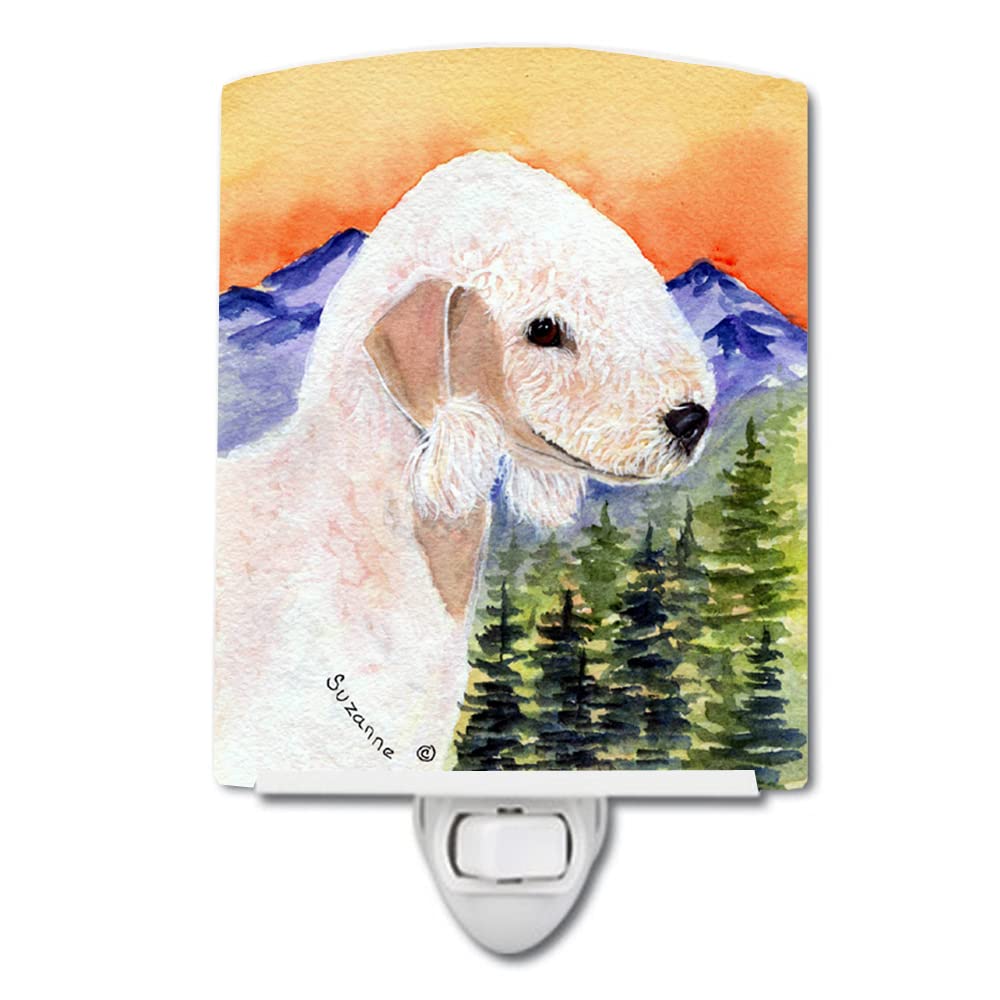 Caroline'S Treasures Ss8158Cnl Bedlington Terrier Ceramic Night Light Compact, Ul-Certified, Ideal For Bedroom, Bathroom, Nursery, Hallway, Kitchen, 6X4X3, Multicolor