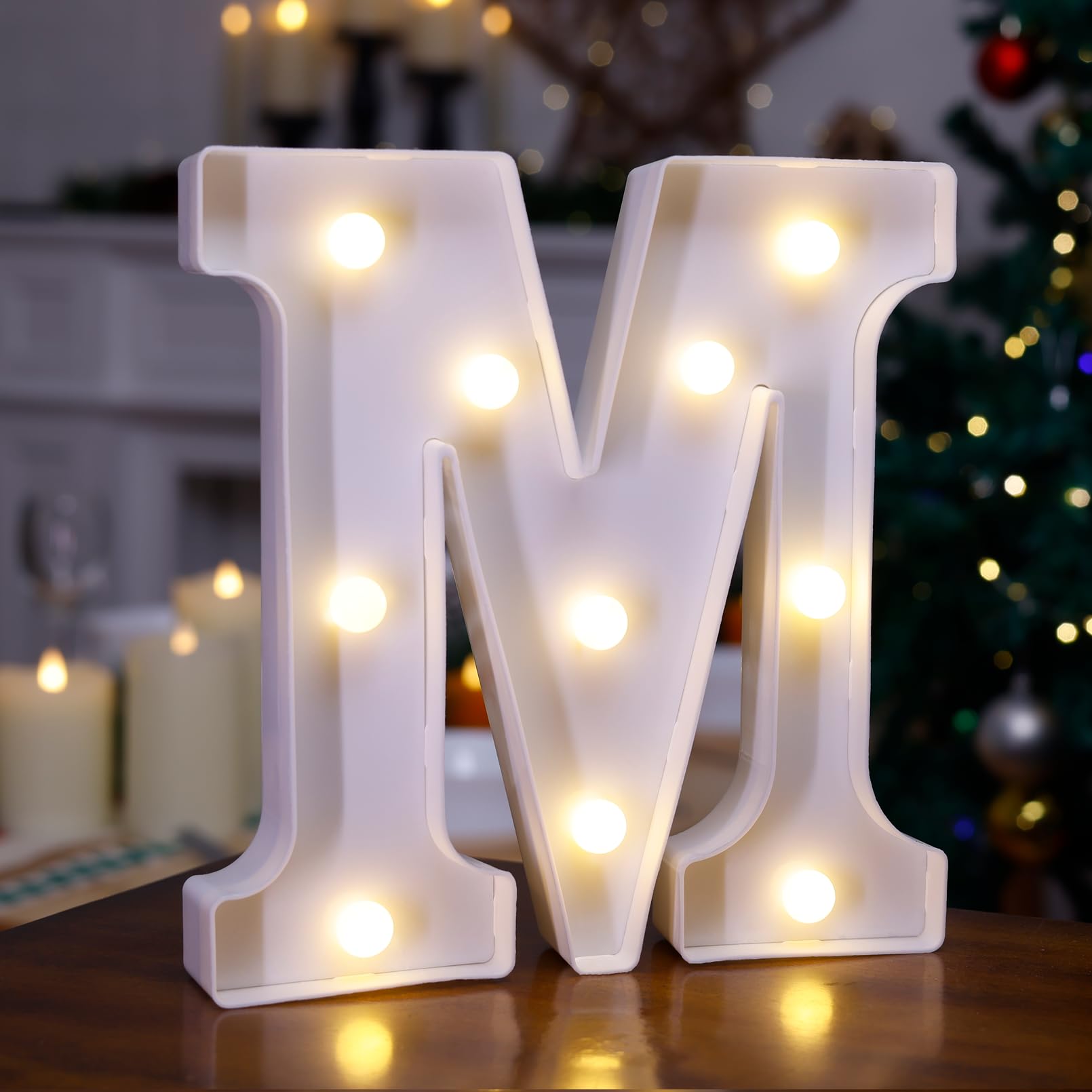 TRONSBOO LED Marquee Sign Light Up Letters, Alphabet Light Up Letters Sign, Battery Powered LED Letter Lights for Night Light, Wedding, Birthday, Party, Christmas or Home Decor (Letter M)