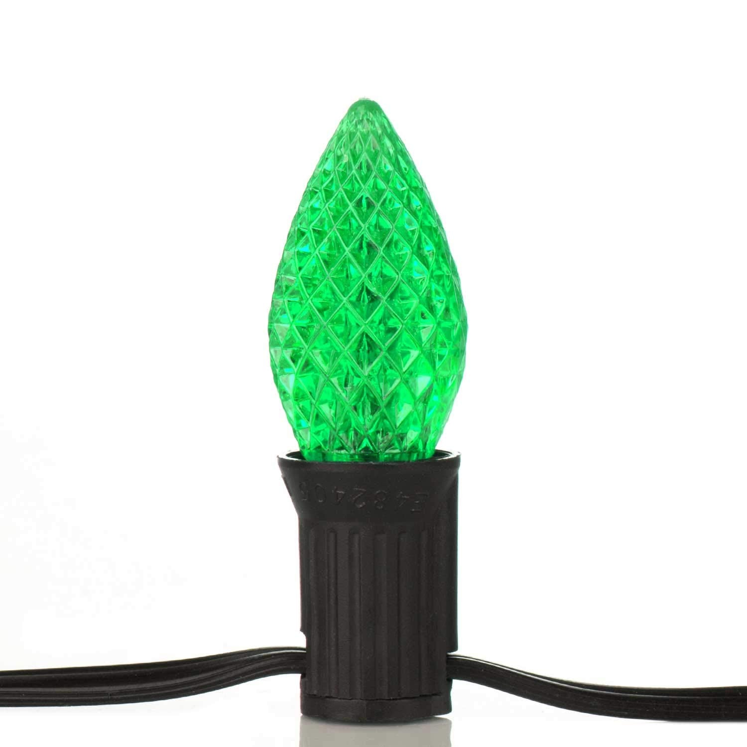 50 Pack C7 Green Christmas Led Replacement Light Bulb, C7 Shatterproof Led Bulbs For Christmas String Lights, E12 Candelabra Base Light Bulb For Outdoor Indoor Christmas Decorative Lights