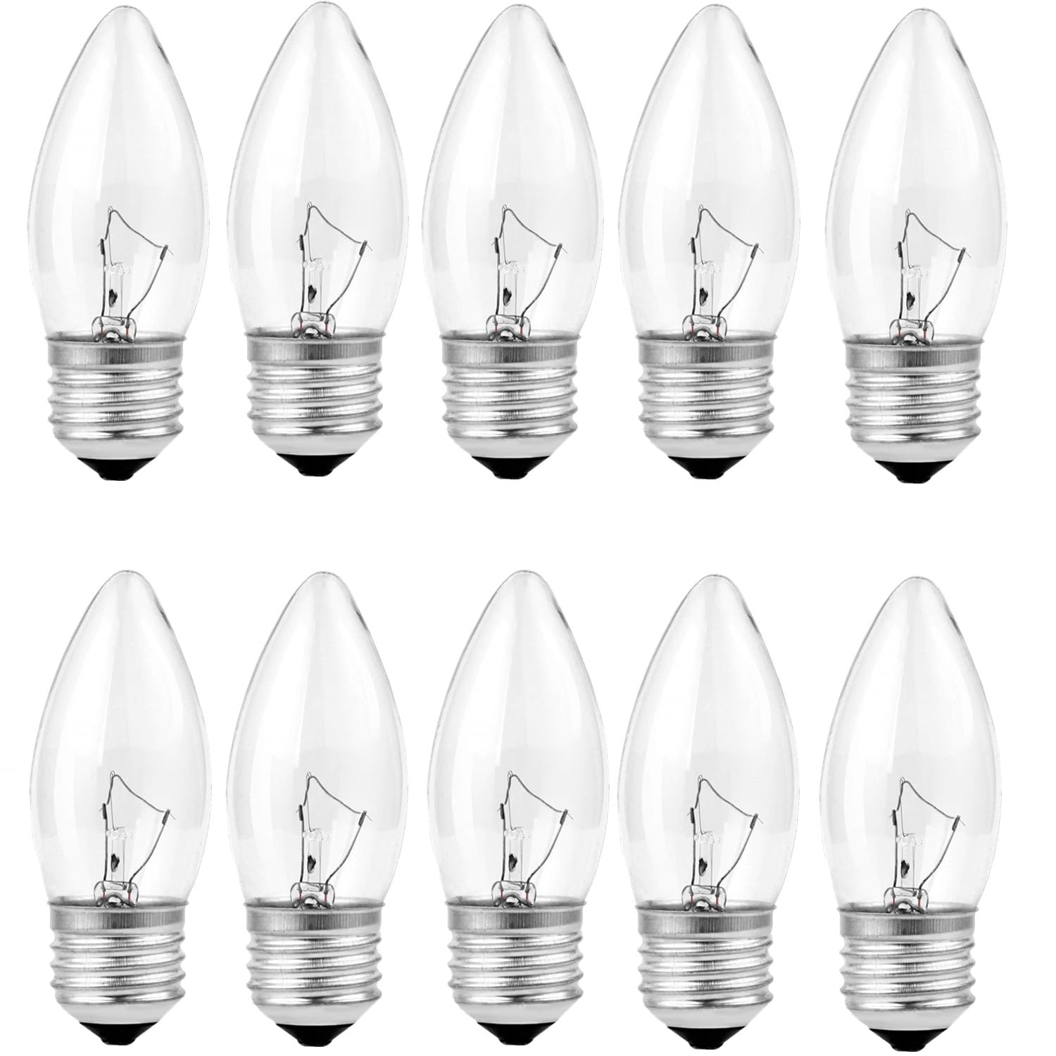 SCOMX 40W Incandescent Torpedo Tip Chandelier, Chandelier Bulbs 40 watt,Clear Dimmable Light Bulbs,Light Bulbs 40 watt, Medium E