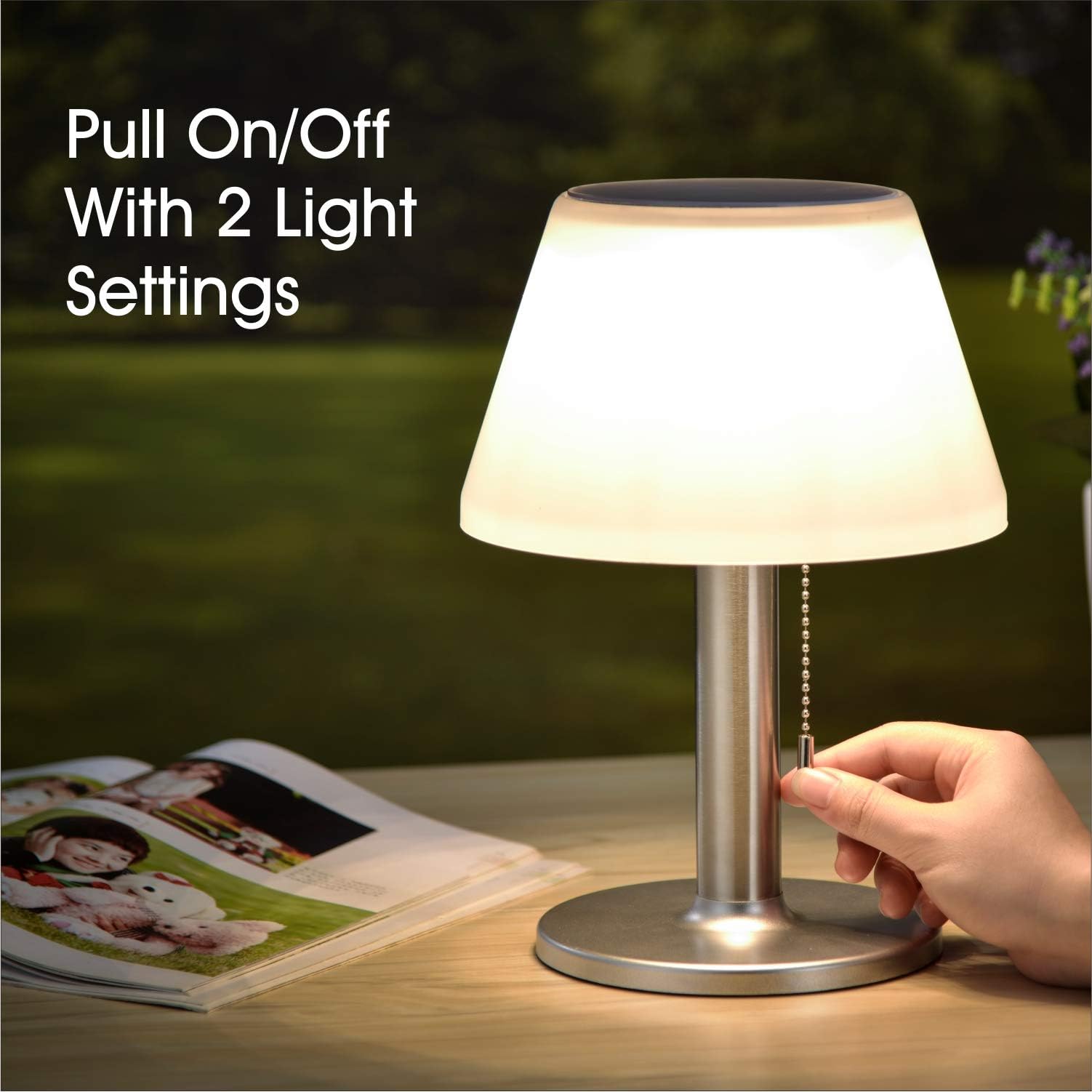 Diamond Chef Solar Table Lamp – Waterproof Outdoor & Indoor Solar Lantern With On/Off Switch And Pull Chain, Energy-Saving Decorative Lamp For Garden, Patio, Bedroom, Living Room, Courtyard