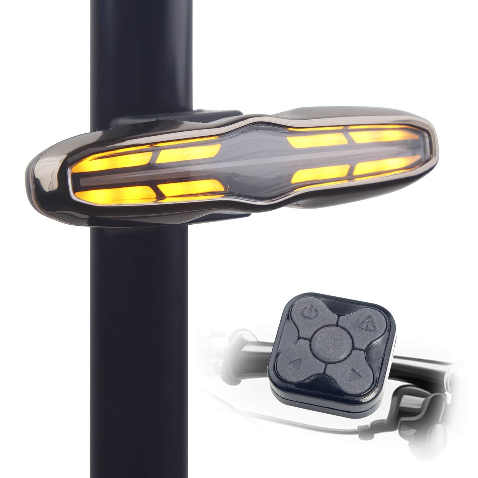 Smart Bike Tail Light with Turn Signals,Automatic Brake Sensing Light,Wireless Remote Control Bicycle Rear Lights,USB Rechargeab