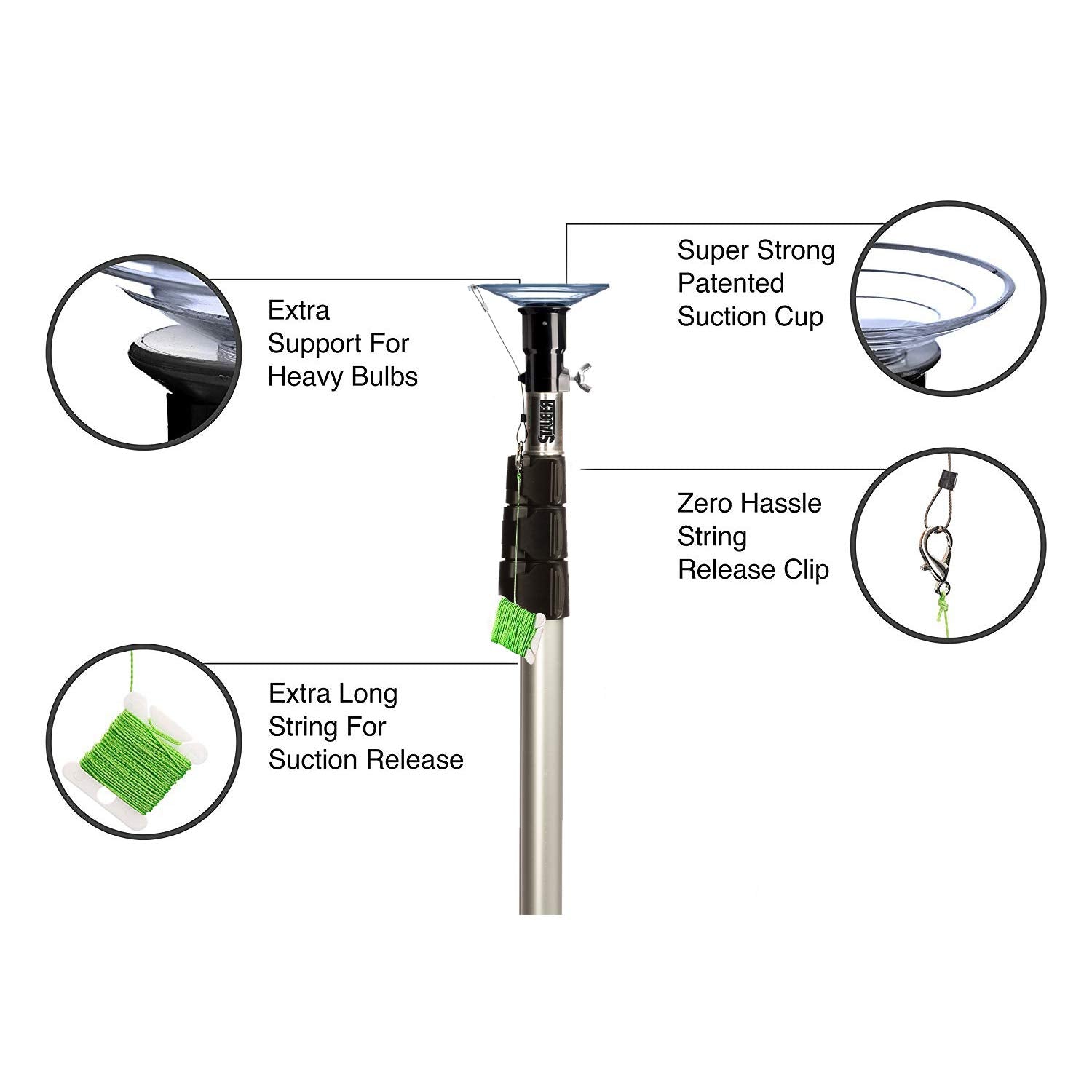 Stauber Best Bulb Changer (Xl Suction, 20 Feet)