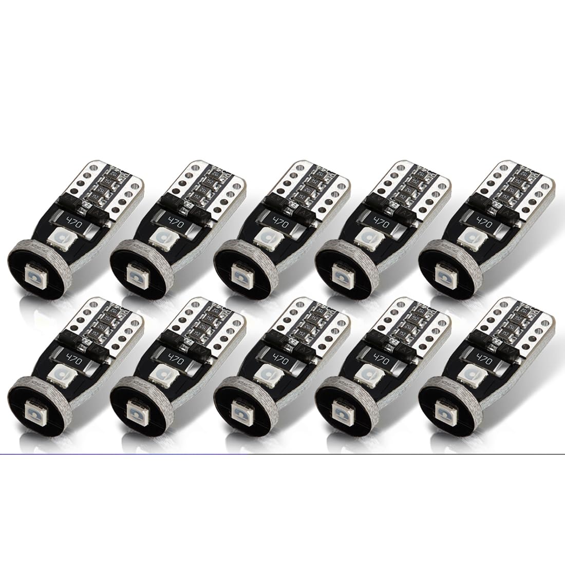 AUTOGINE 10pcs LED Bulbs T10 194 168 Ultra Blue Super Bright 3030 Chipset for Interior Dome Map Door Courtesy Trunk License Plate Lights