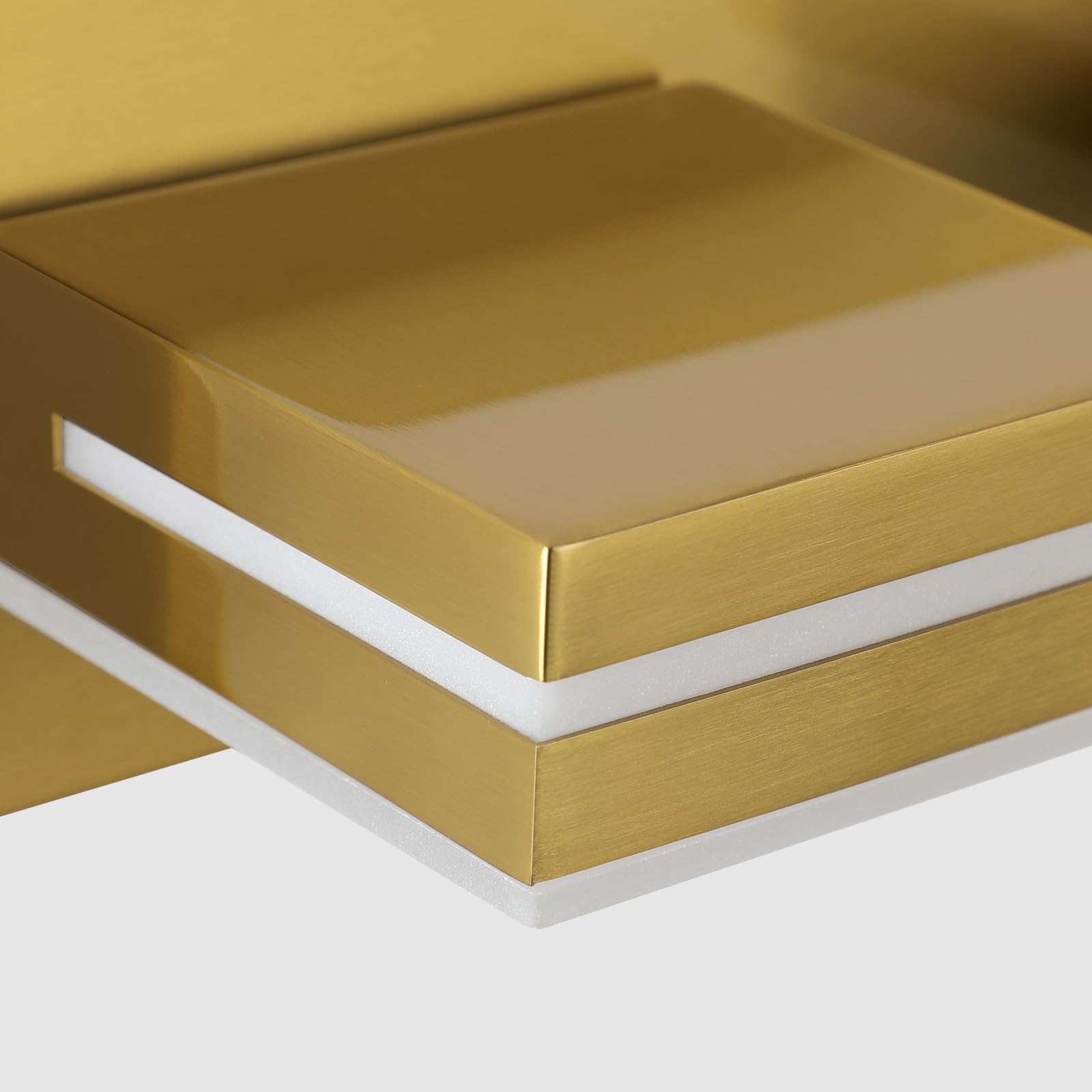 SineRise LED Bathroom Vanity Light Fixture, 6-Light, 48-Inch, Brass, Acrylic, Non-Dimmable, Cool White 6000K