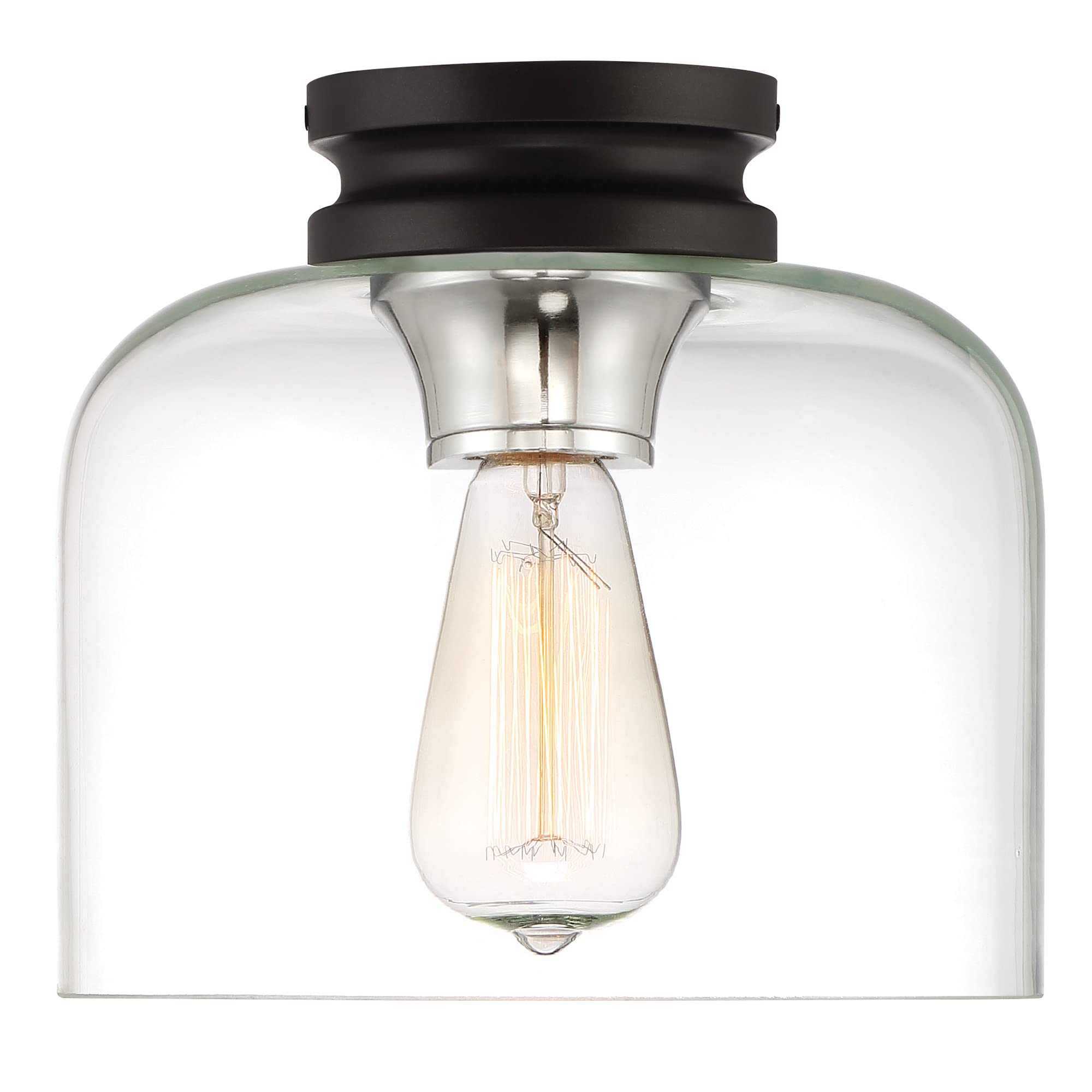 Designers Fountain 1261-Bk Ezra 1-Light Flush Mount Ceiling Light, Black