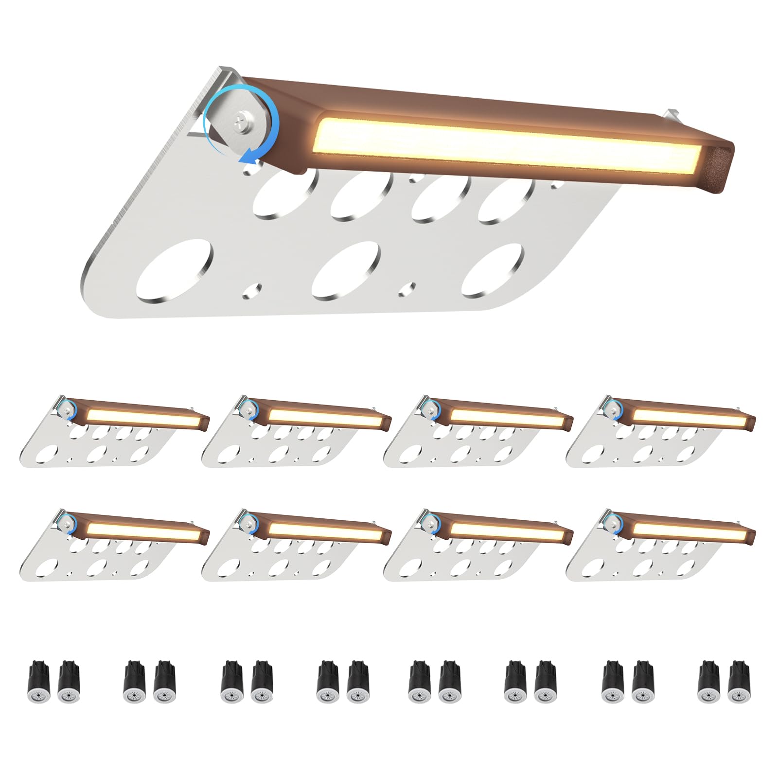 Taoesy 8 Pack 7 Inch Retaining Wall Lights  5W LED Hardscape Lighting  12V AC/DC Low Voltage Step Light  2700K Soft White IP65 Waterproof Outdoor Landscape Lighting for Patio Walls Stairs  ETL